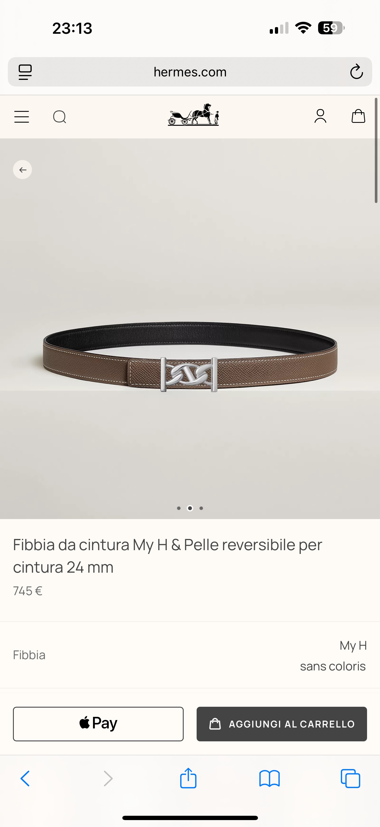 Hermès Women's My H Reversible Leather Belt - 24mm Width, Silver Hardware 3 i1748226067070 8811 0 1
