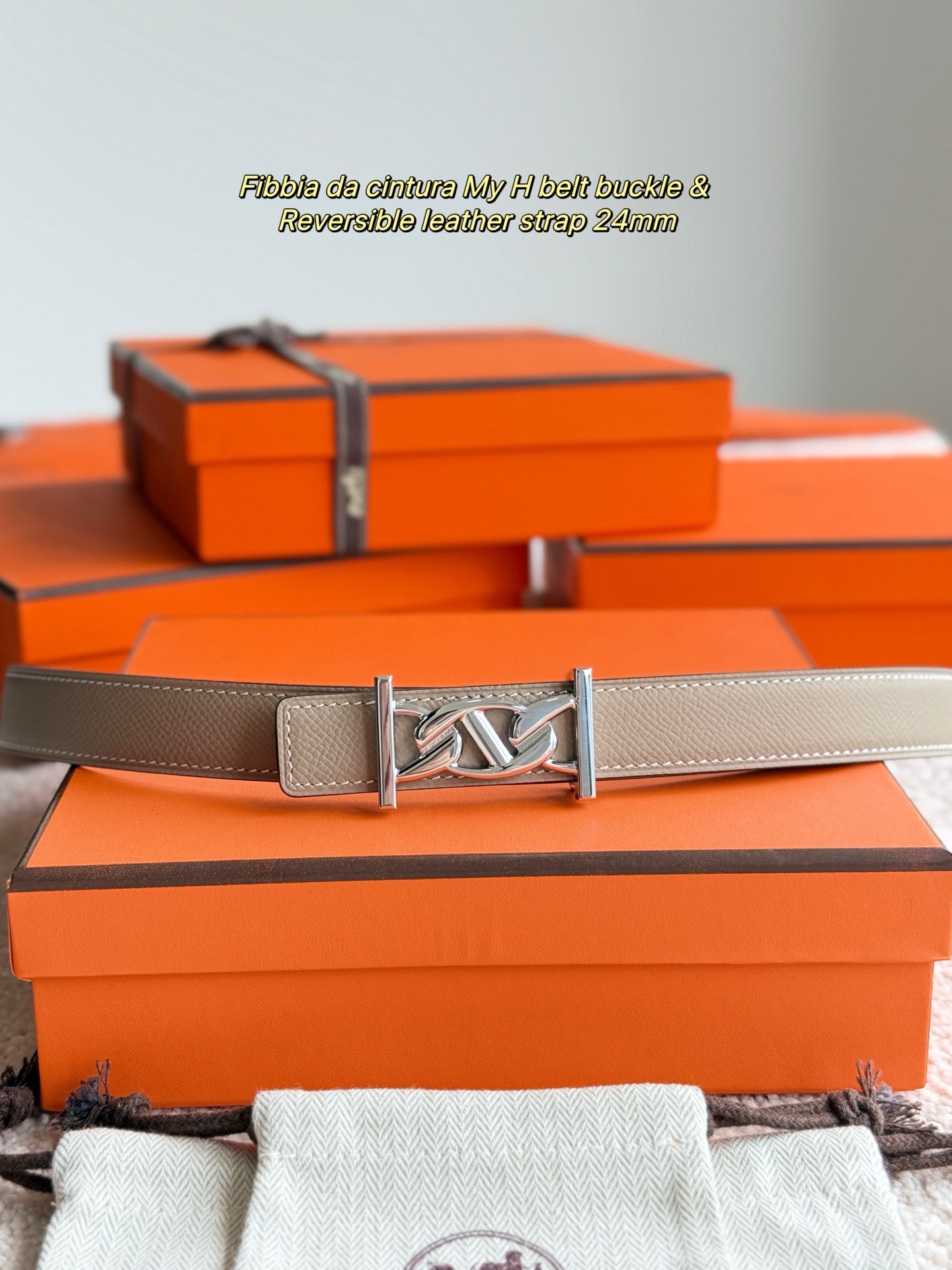 Hermès Women's My H Reversible Leather Belt - 24mm Width, Silver Hardware 5 i1748226067183 6630 0 3