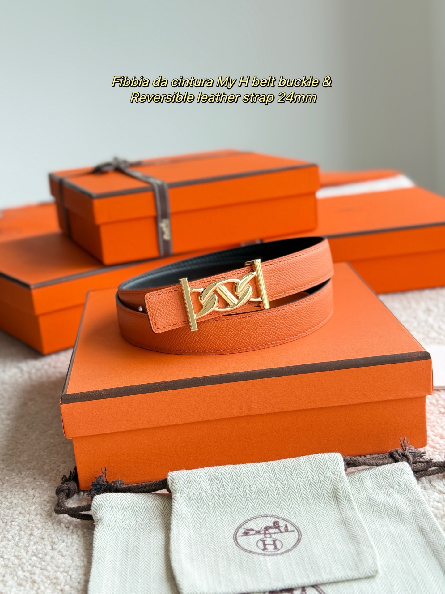 Hermes Women's Reversible Leather Belt with My H Buckle - 24mm 4 i1748226146146 9278 0 1