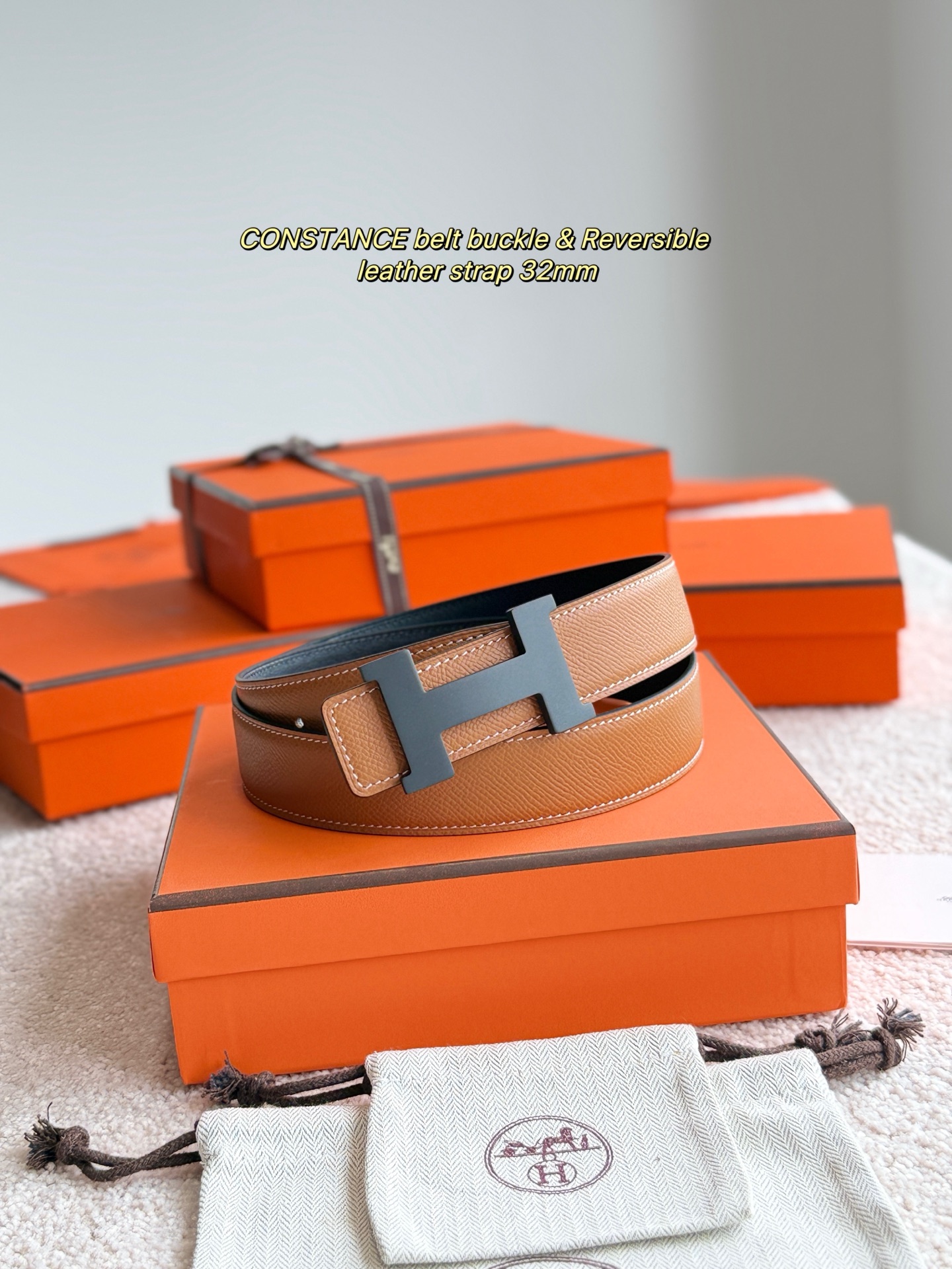 Hermes Constance Reversible Leather Belt, 32mm - Luxury Buckle & Strap 3 i1748481551622 5251 0 1