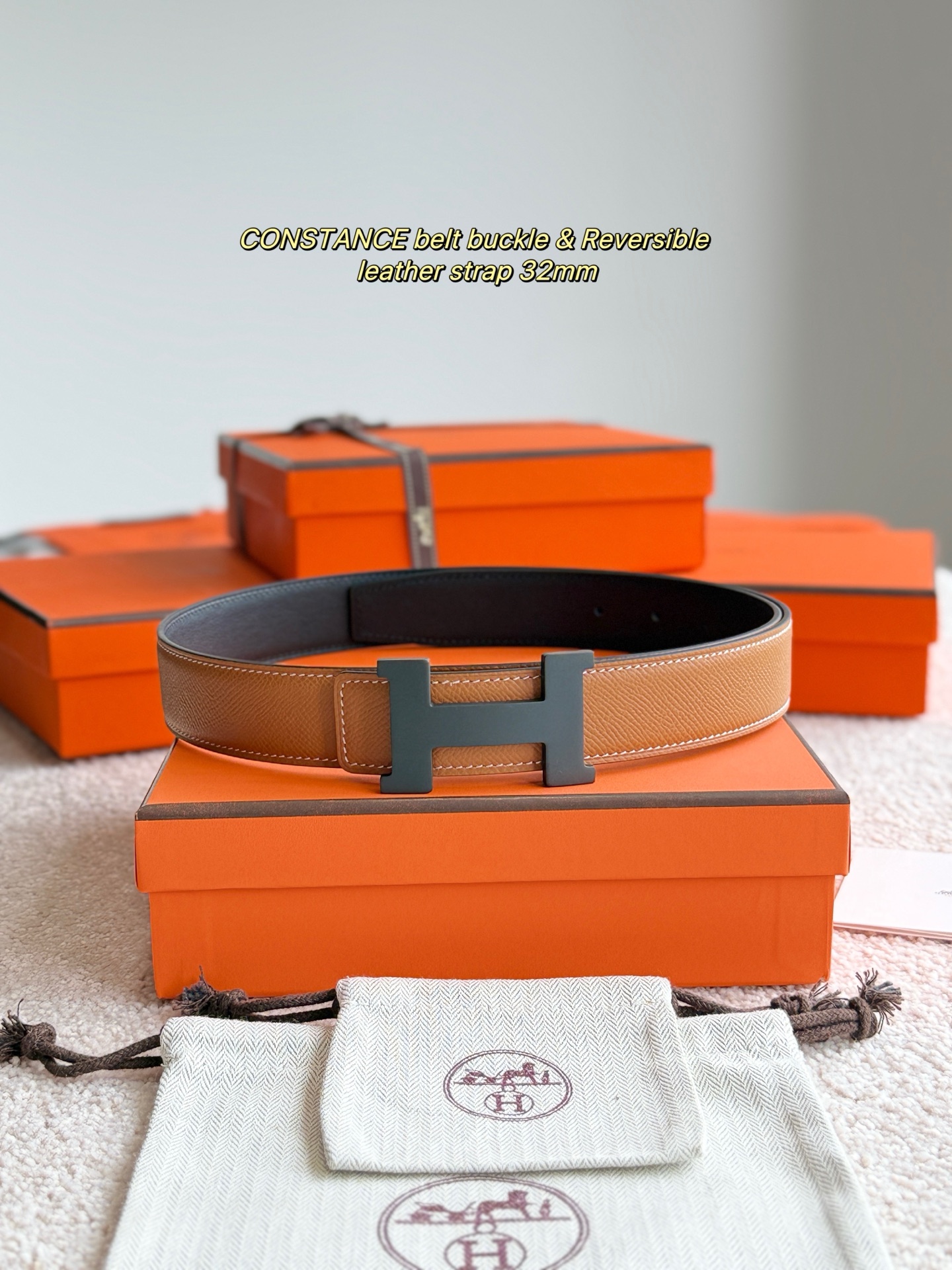 Hermes Constance Reversible Leather Belt, 32mm - Luxury Buckle & Strap 2 i1748481551654 9031 0 0