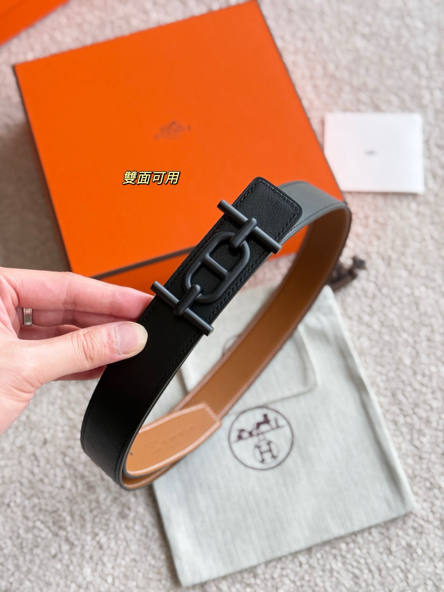 Hermès Ancre Buckle Epsom Leather Belt, 32mm, Reversible, Men's Fashion 8 i1748481628498 6855 0 7