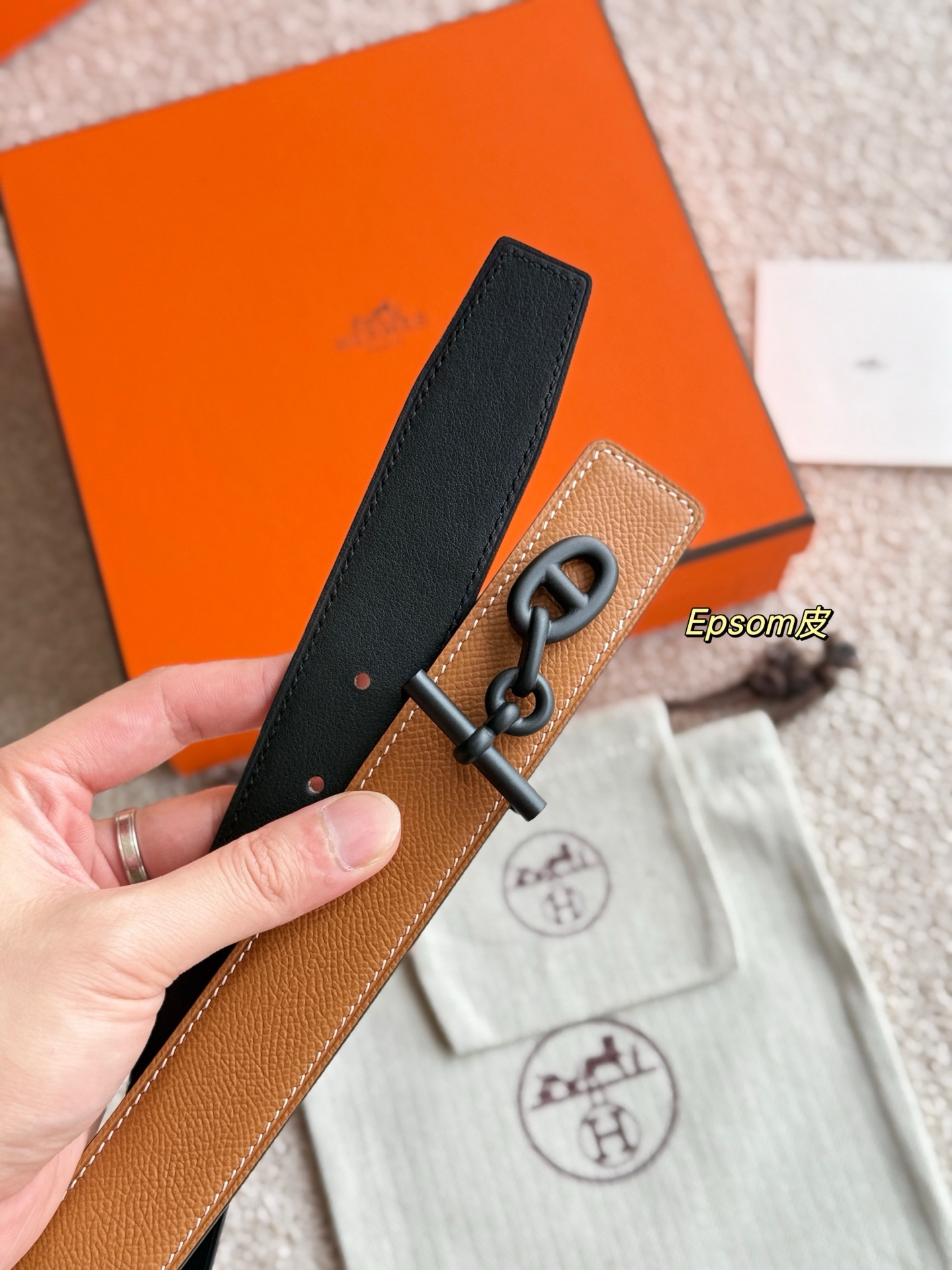 Hermes Yachting Reversible Leather Belt, 32mm - Epsom Leather & 6 i1748481664789 1824 0 5