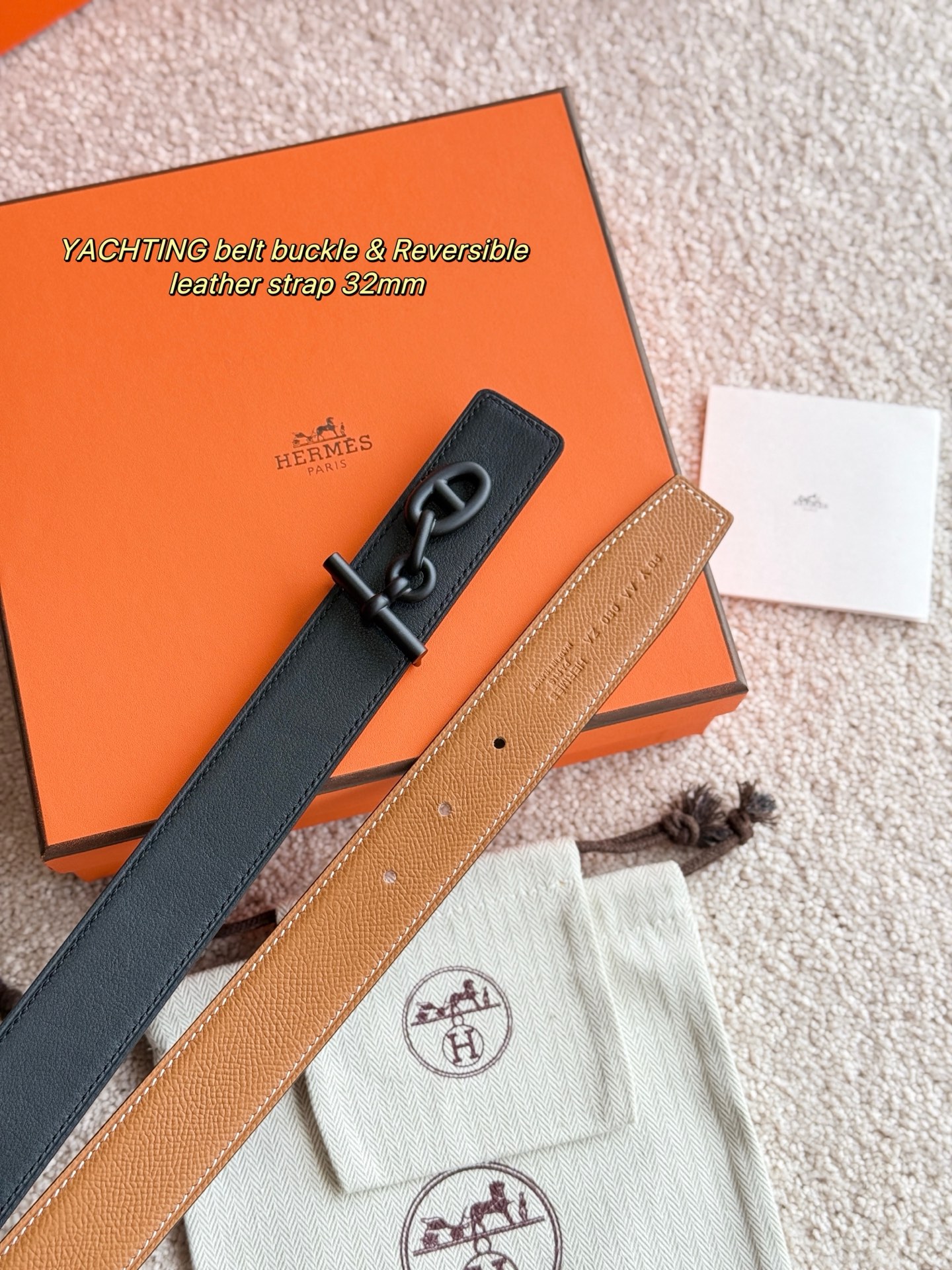 Hermes Yachting Reversible Leather Belt, 32mm - Epsom Leather & 3 i1748481664831 11 0 2