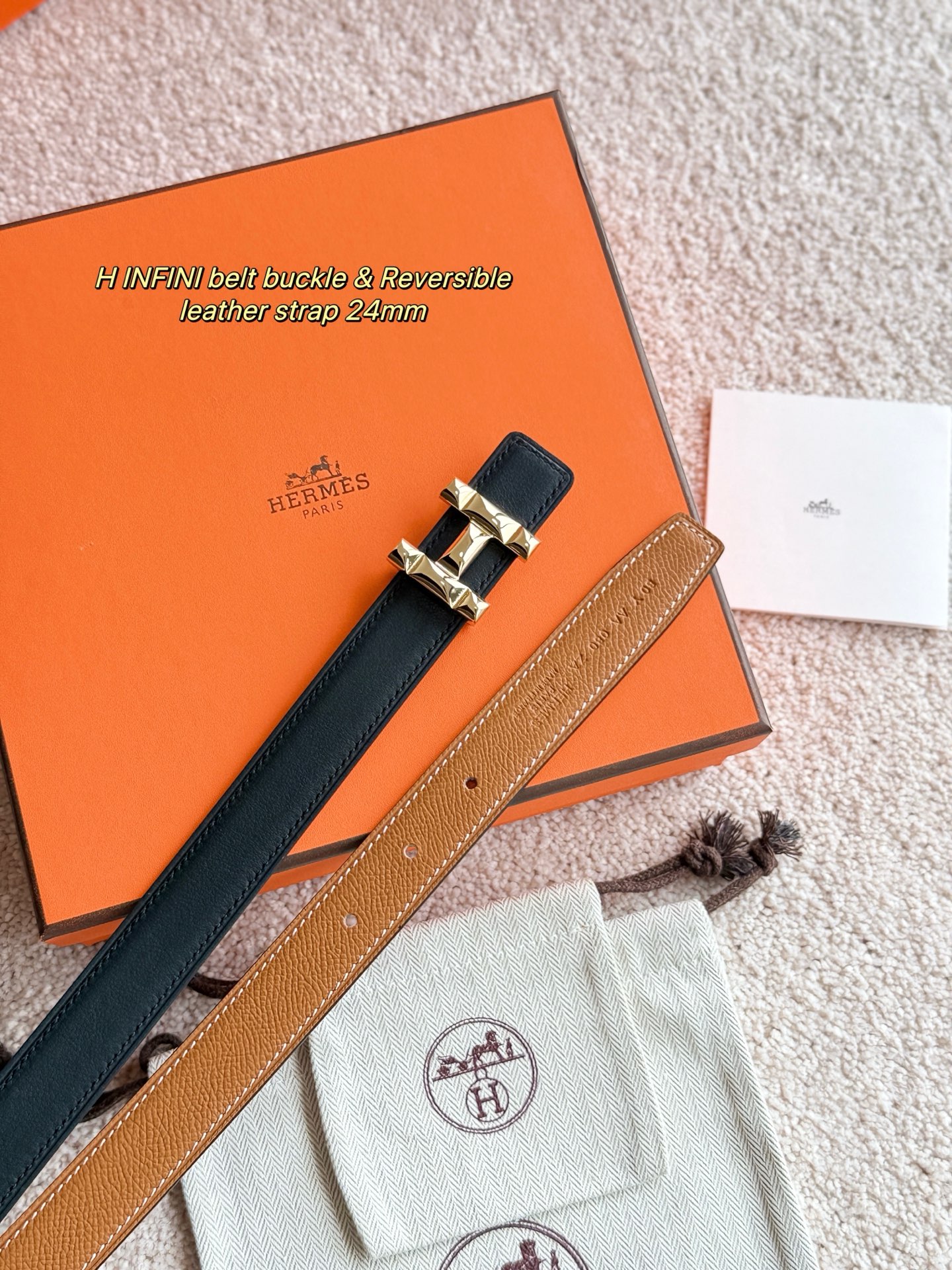 Hermes H Infini Reversible Leather Belt for Women, 24mm Width, Gold Hardware 9 i1748664887305 5898 0 5