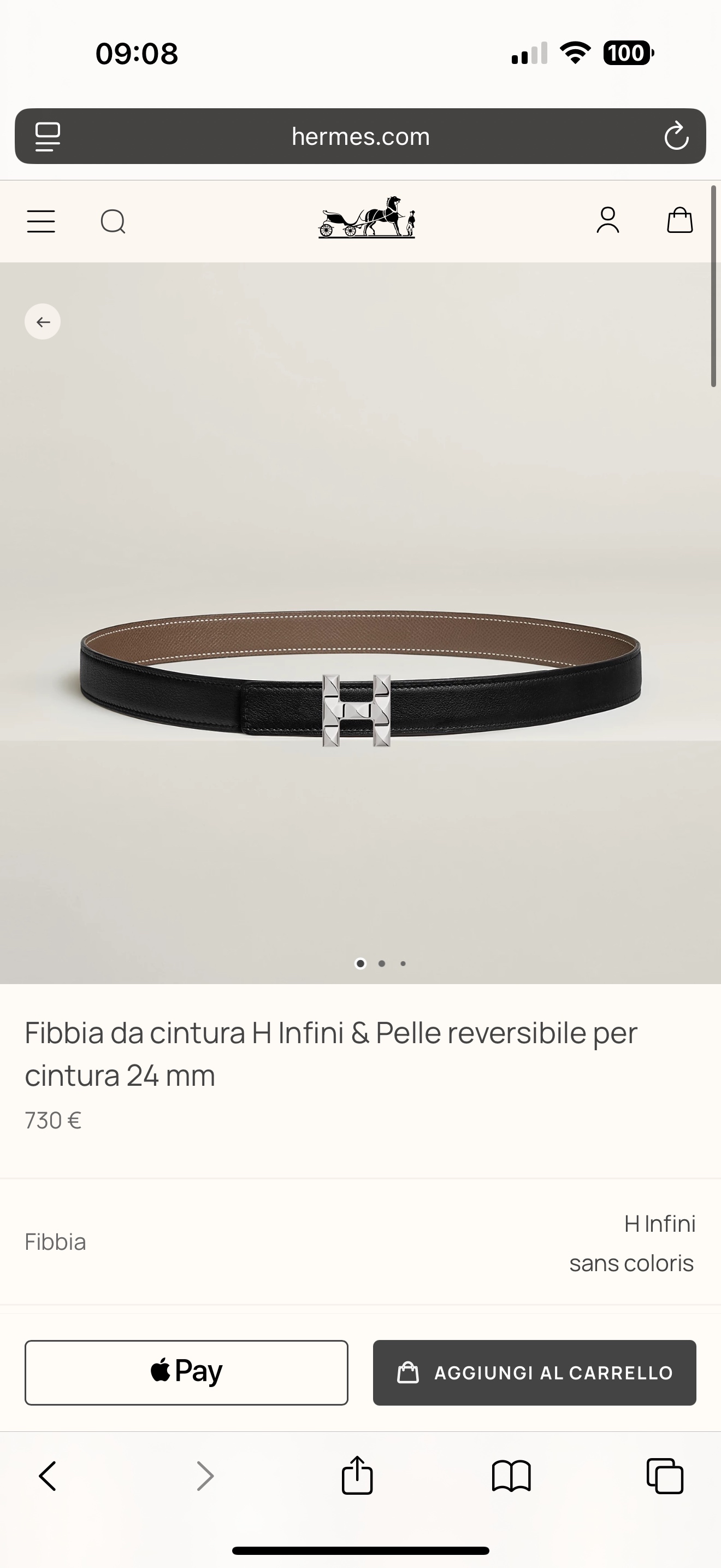 Hermes H Infini Women's Belt, 24mm - Epsom Leather & - Classic Design 2 i1748664910687 8037 0 7