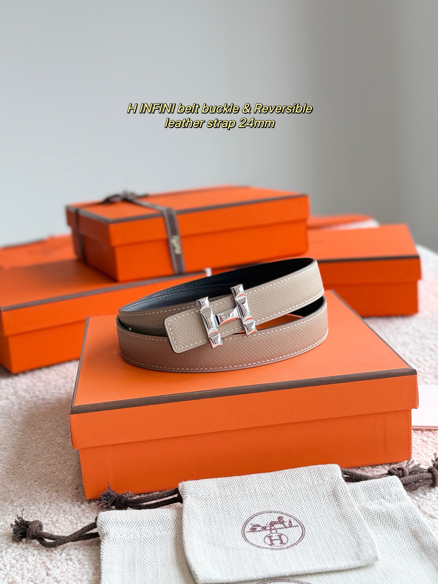 Hermes H Infini Women's Belt, 24mm - Epsom Leather & - Classic Design 5 i1748664910822 5741 0 1