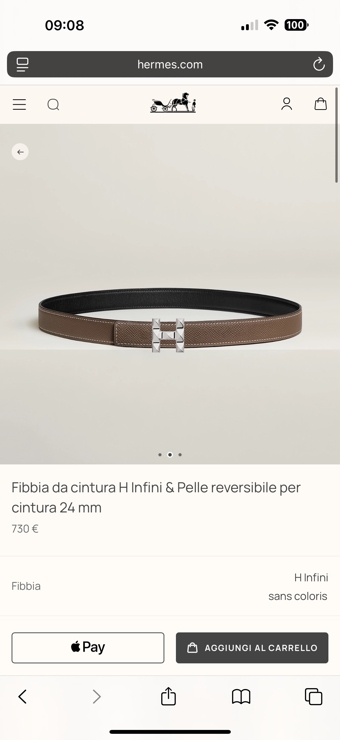 Hermes H Infini Women's Belt, 24mm - Epsom Leather & - Classic Design 3 i1748664911680 6047 0 8