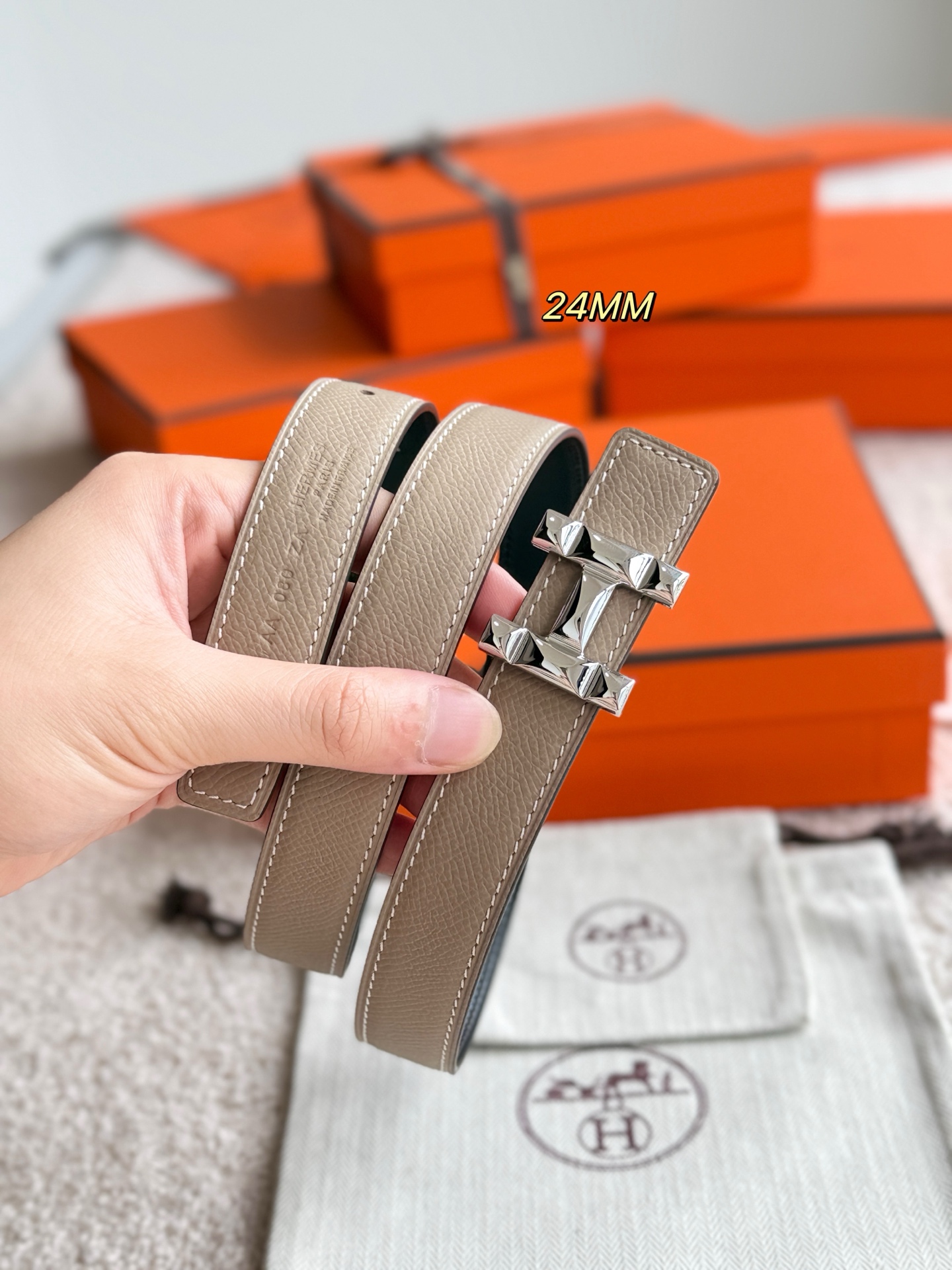 Hermes H Infini Women's Belt, 24mm - Epsom Leather & - Classic Design 8 i1748664911761 3181 0 4