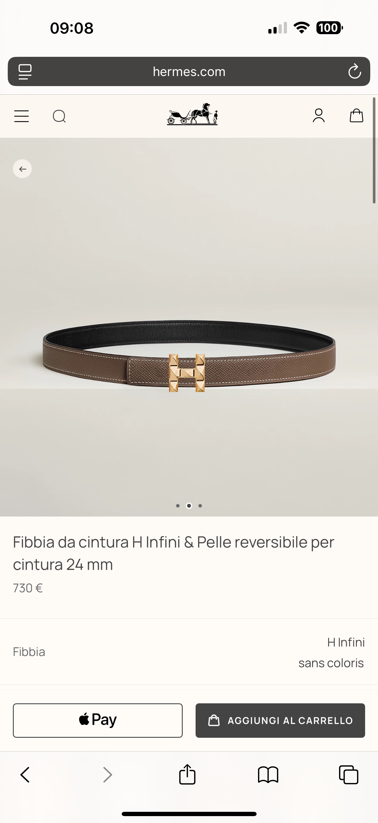 Hermès H Infini Belt: Black Epsom Leather with Gold Hardware, 24mm Width 3 i1748664941017 2586 0 1