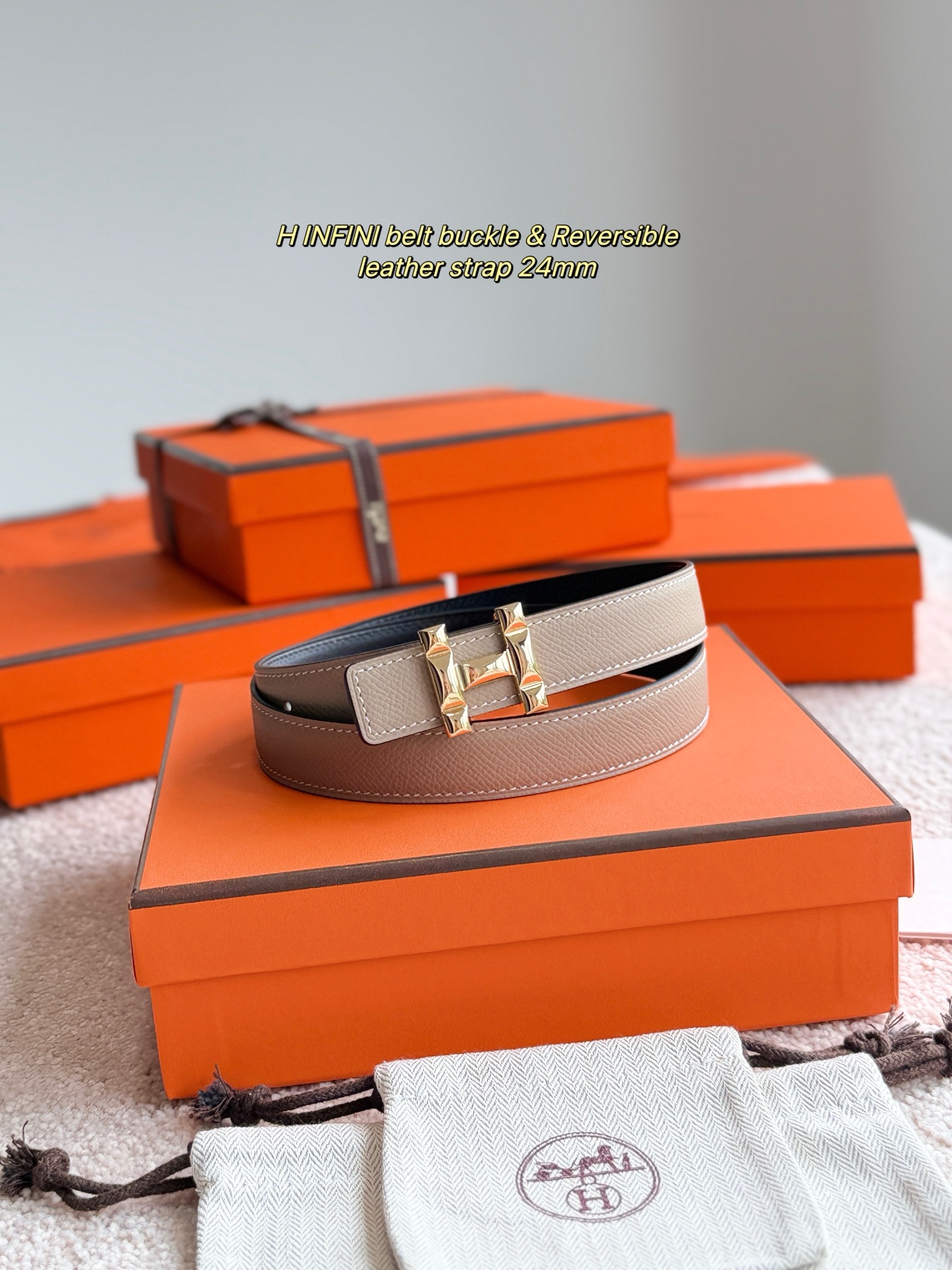 Hermès H Infini Belt: Black Epsom Leather with Gold Hardware, 24mm Width 5 i1748664941102 3299 0 3