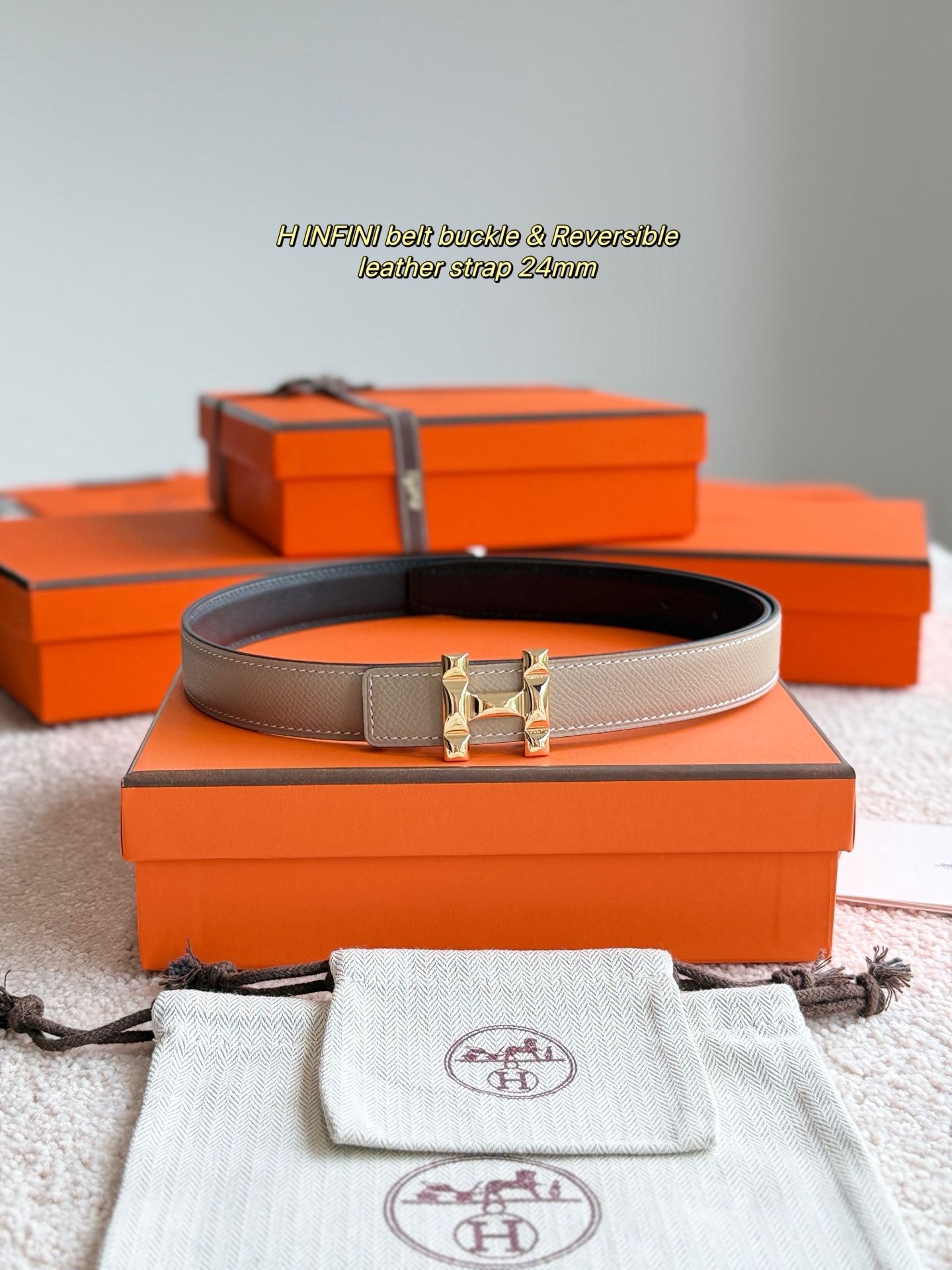 Hermès H Infini Belt: Black Epsom Leather with Gold Hardware, 24mm Width 4 i1748664941103 6582 0 2