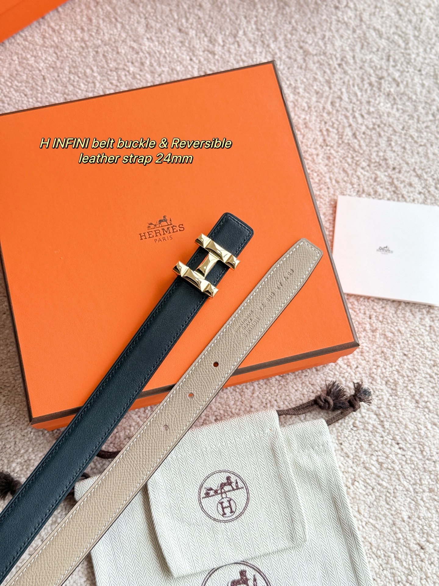 Hermès H Infini Belt: Black Epsom Leather with Gold Hardware, 24mm Width 9 i1748664941108 46 0 7