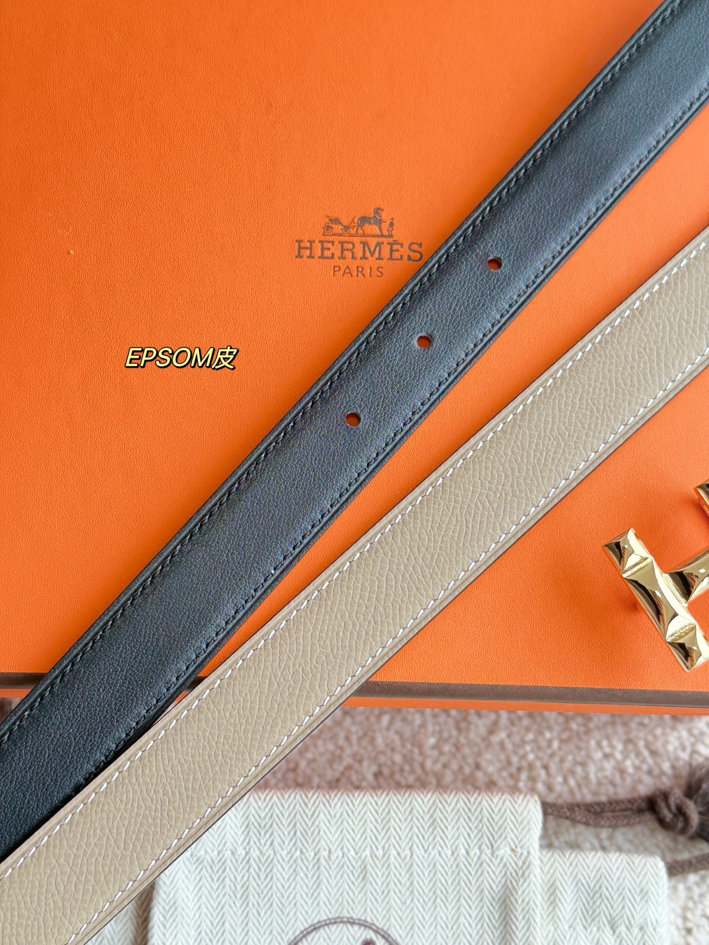 Hermès H Infini Belt: Black Epsom Leather with Gold Hardware, 24mm Width 10 i1748664942112 5257 0 8