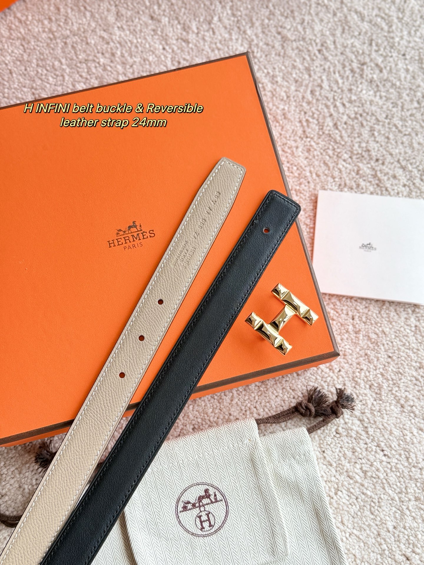 Hermès H Infini Belt: Black Epsom Leather with Gold Hardware, 24mm Width 6 i1748664942121 1580 0 4