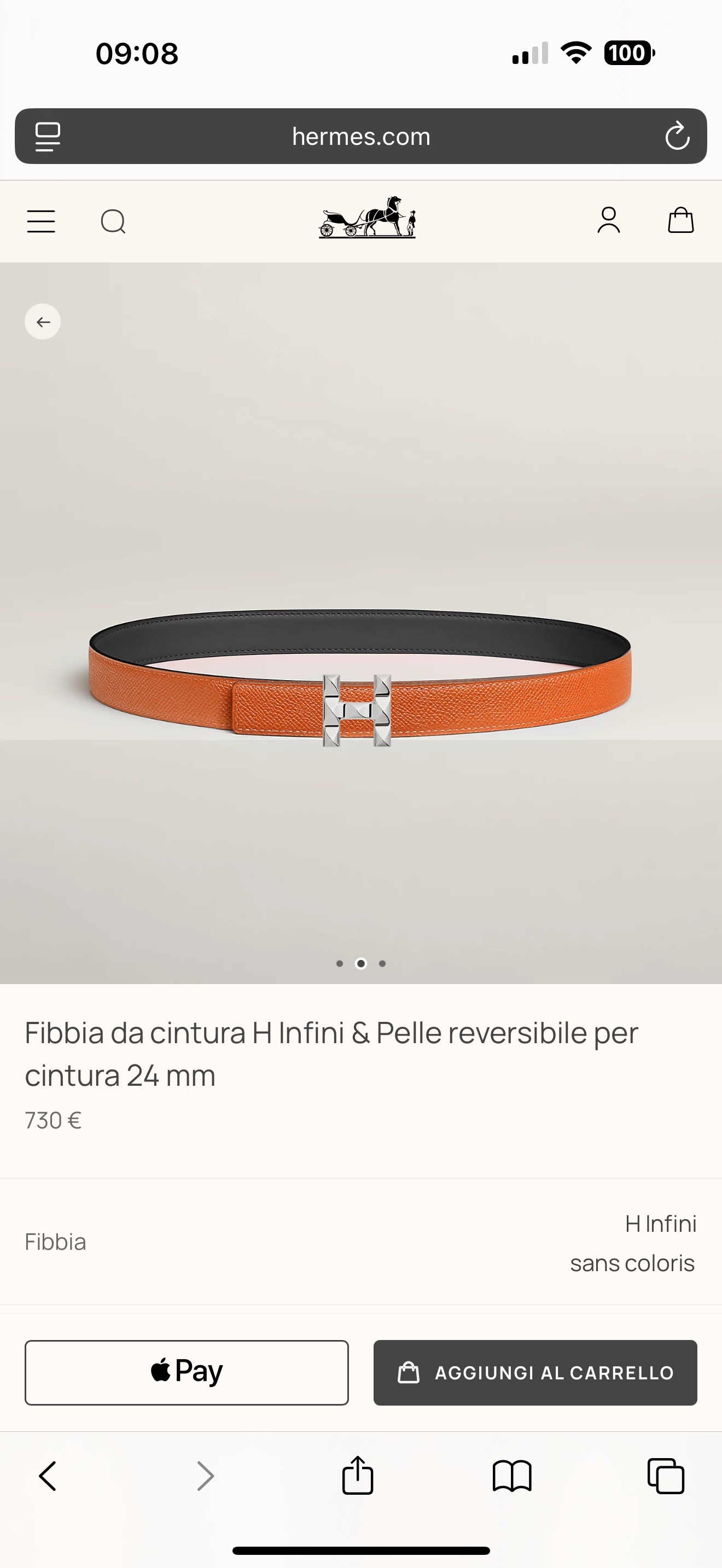 Hermes Women's H Infini Belt, Epsom Leather, 24mm Width, Silver Hardware 3 i1748664958921 8173 0 8