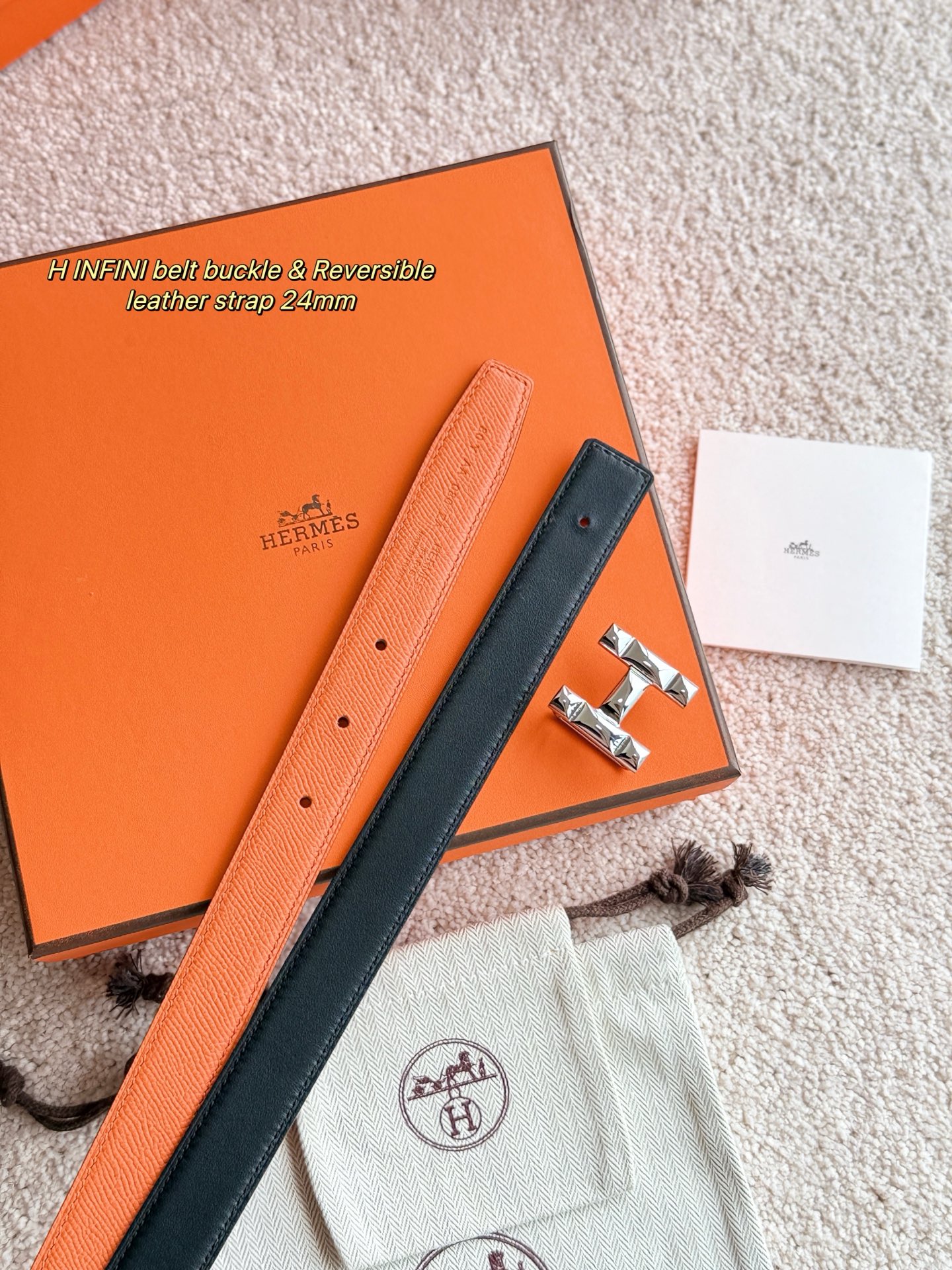 Hermes Women's H Infini Belt, Epsom Leather, 24mm Width, Silver Hardware 6 i1748664959047 2929 0 2