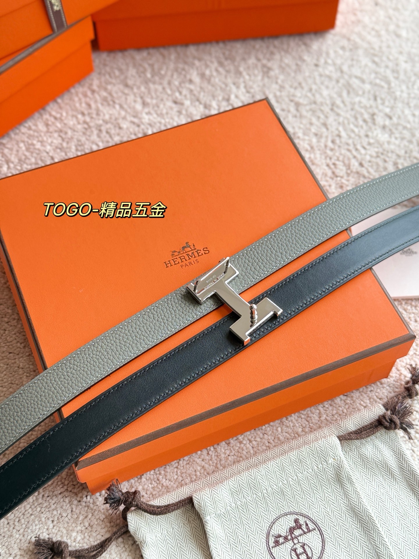 Hermes Women's Mini Constance Reversible Leather Belt with Togo Leather, 24MM 6 i1748738807521 1118 0 5