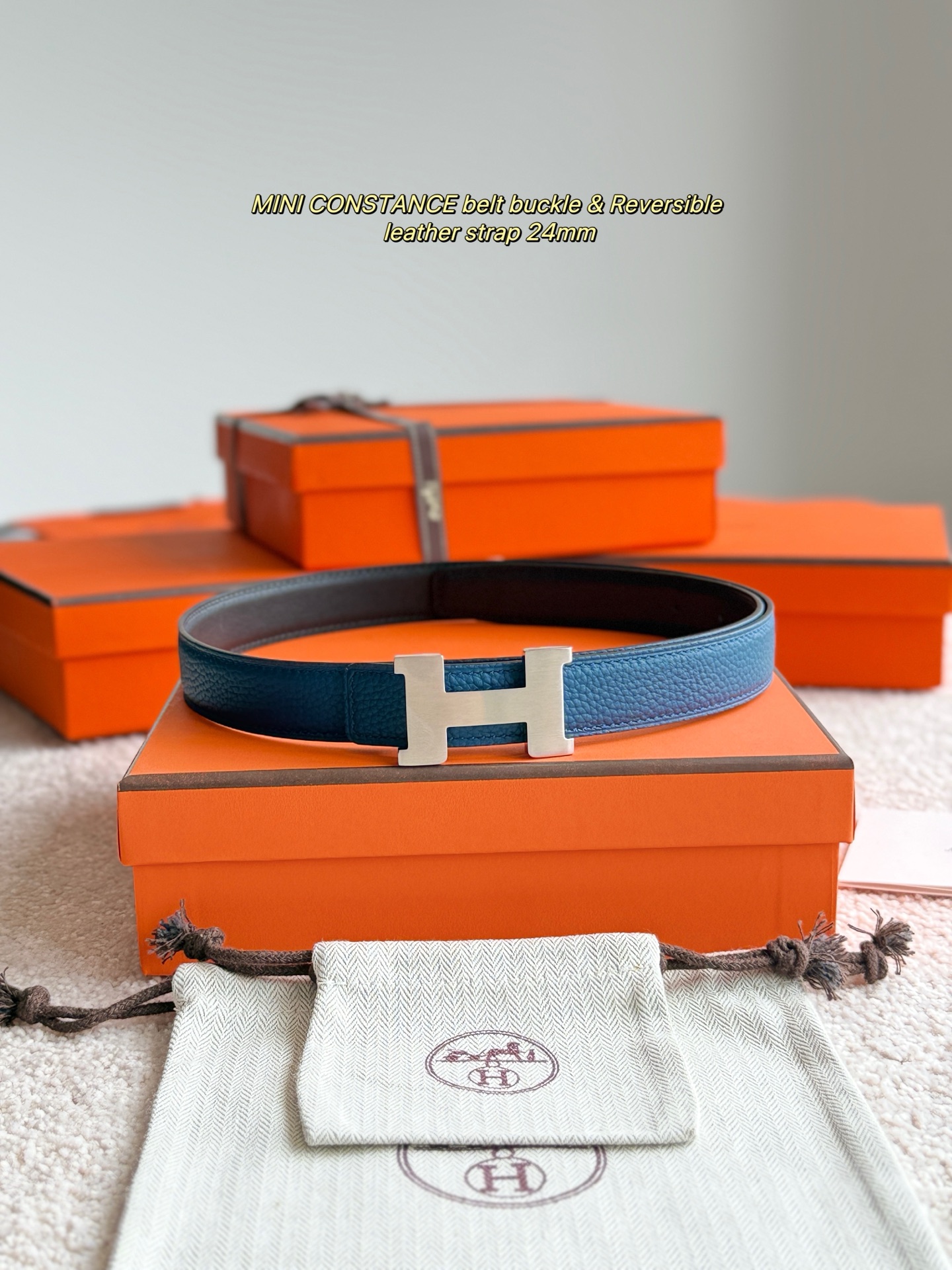 Hermes Women's Mini Constance Reversible Togo Leather Belt - 24mm 1 i1748738854889 626 0 0