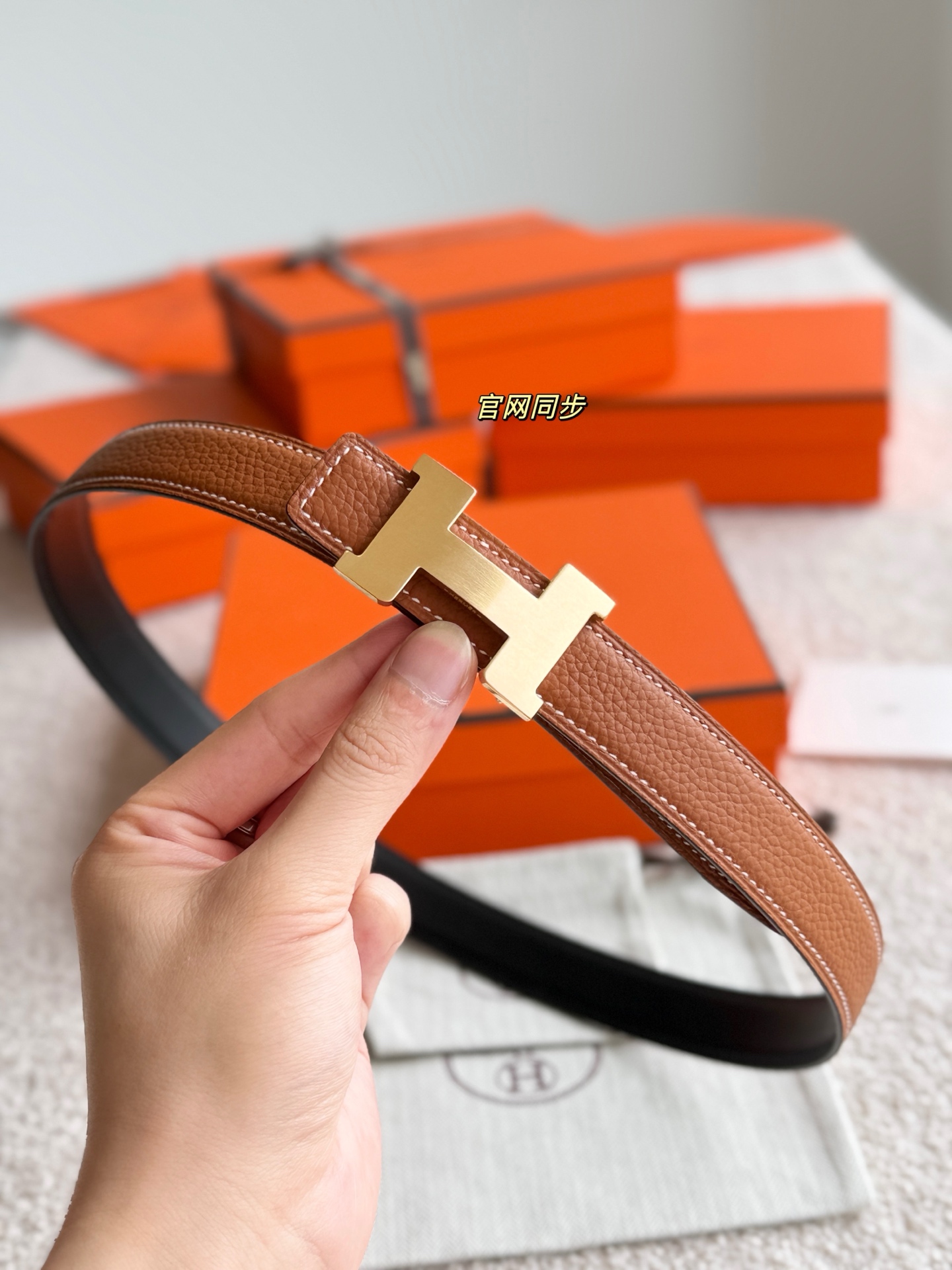 Hermes Mini Constance Reversible Belt Buckle Togo Leather Strap 24mm 5 i1748738870804 6161 0 3