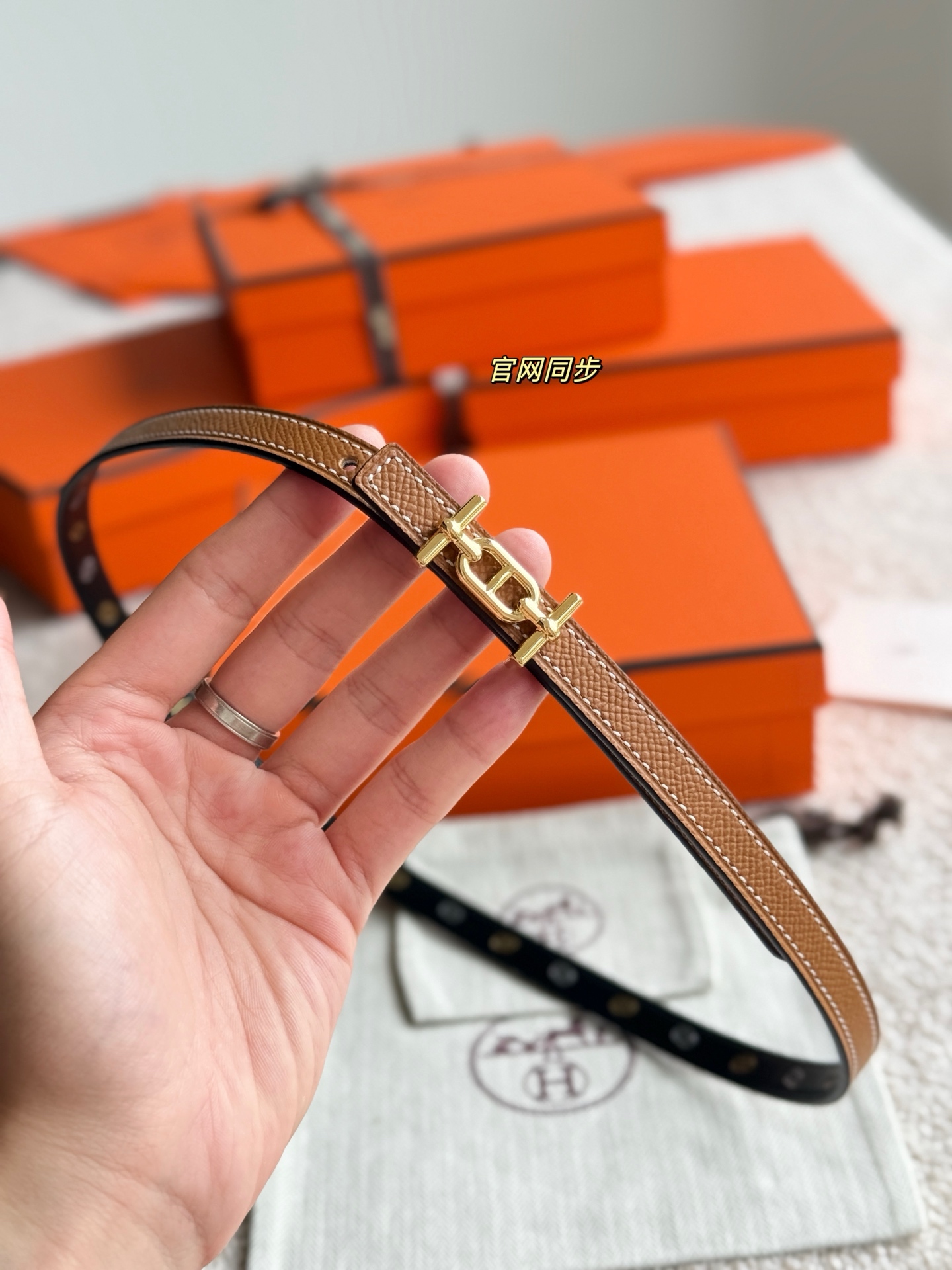 Hermes Ancre 13mm Women's Belt: Epsom Leather, Gold Hardware, Classic Design 7 i1749005958310 5010 0 6