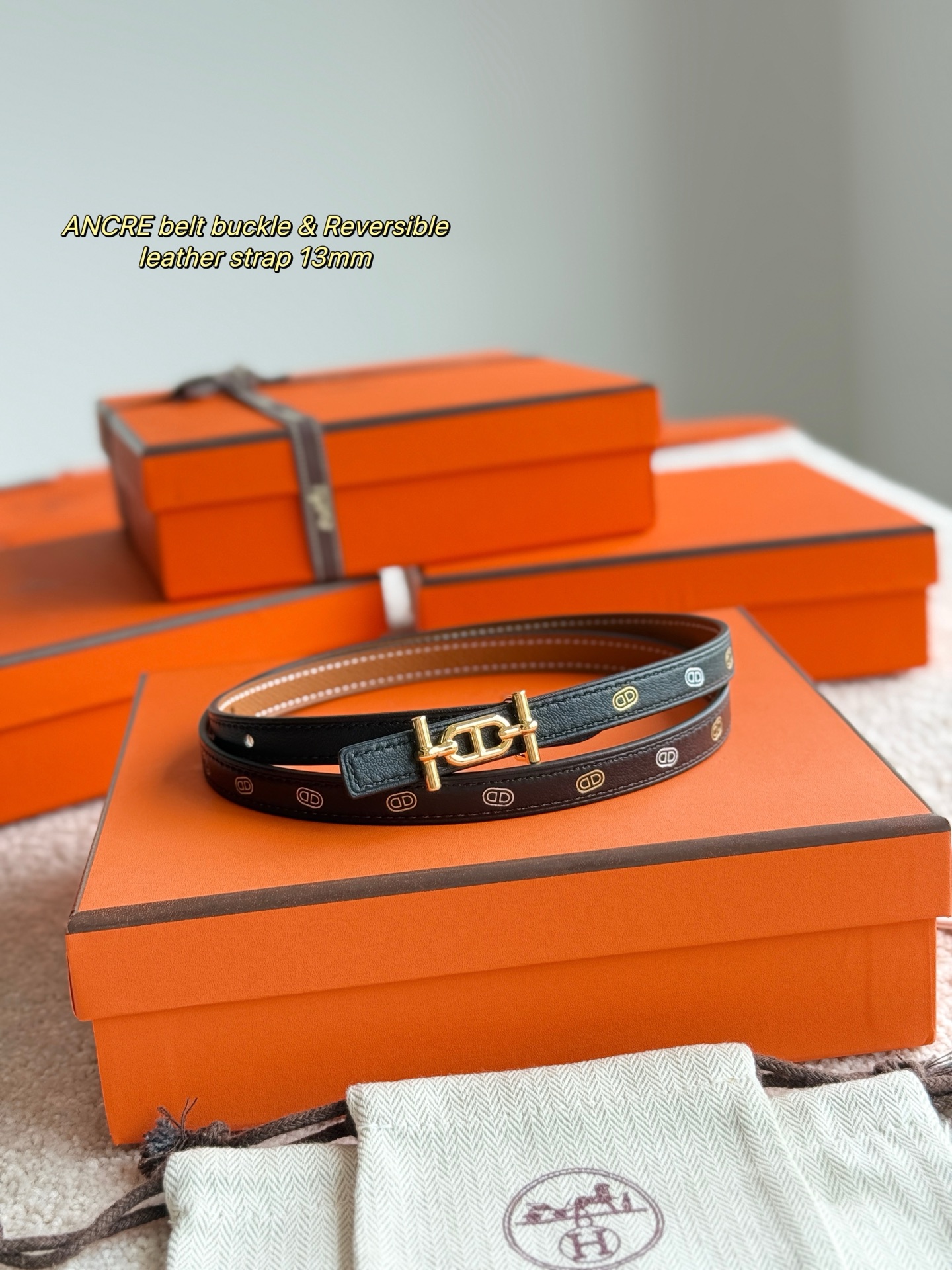 Hermes Ancre 13mm Women's Belt: Epsom Leather, Gold Hardware, Classic Design 4 i1749005958326 8147 0 3