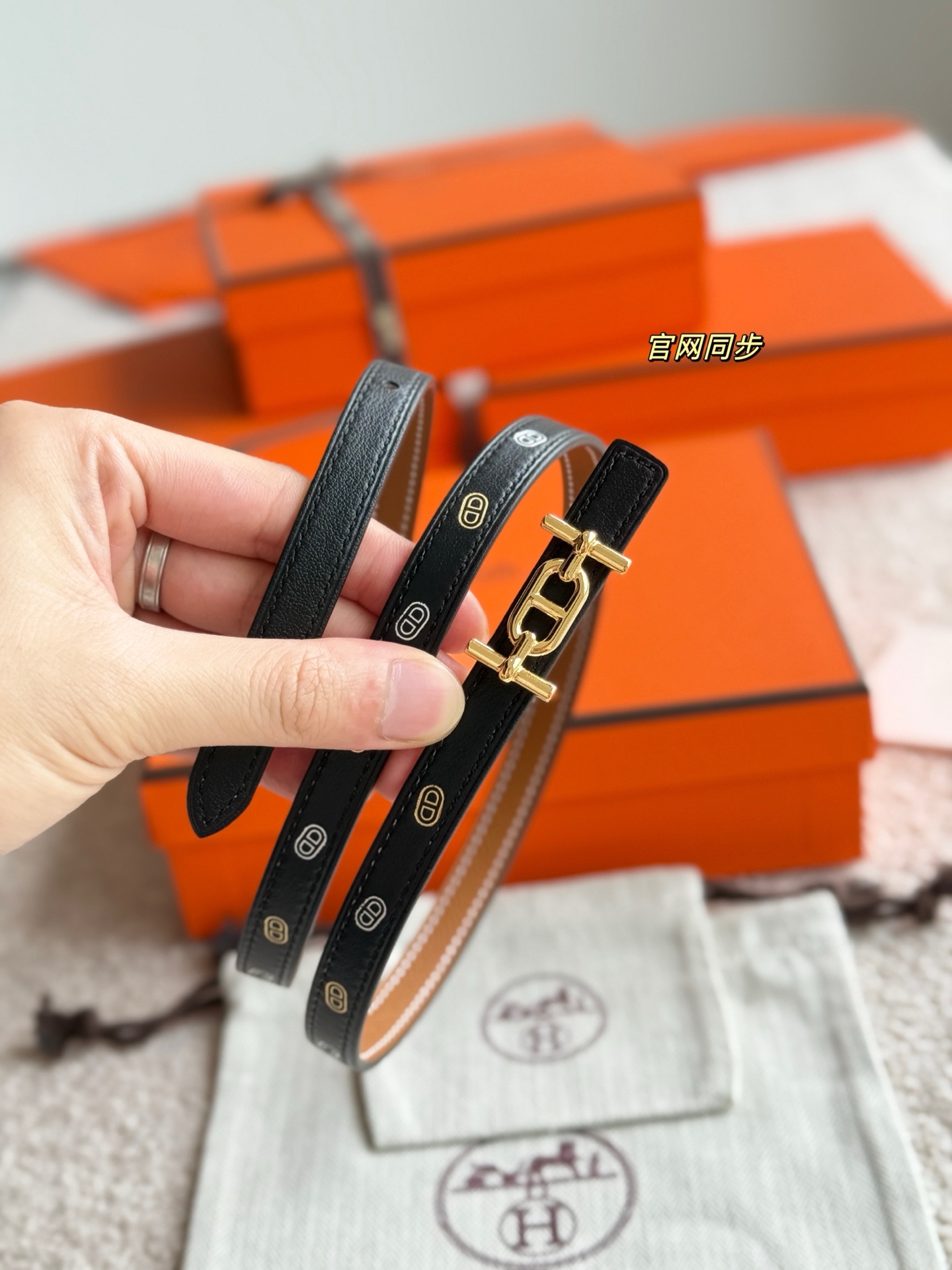 Hermes Ancre 13mm Women's Belt: Epsom Leather, Gold Hardware, Classic Design 6 i1749005961837 4064 0 5