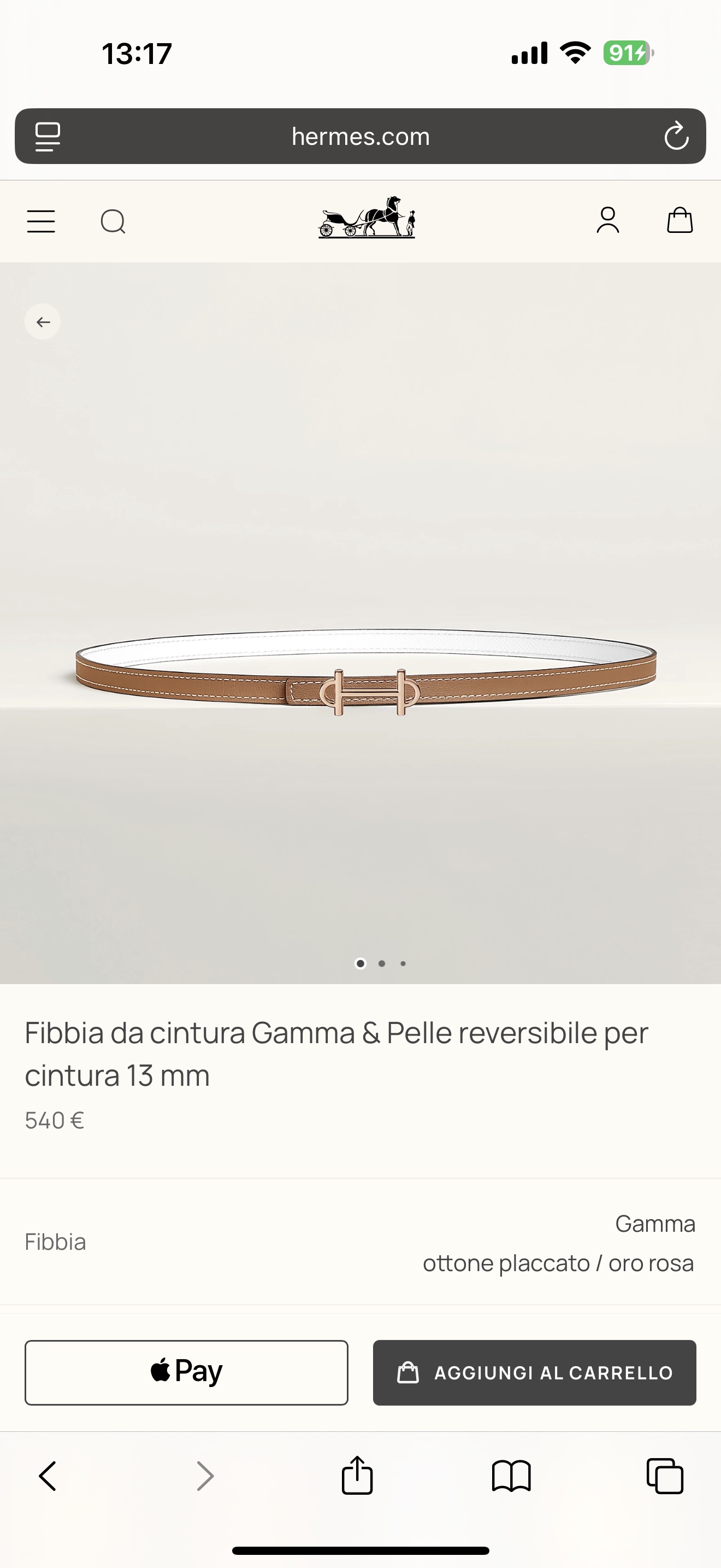 Hermes Women's Gamma Belt, 13mm - Epsom Leather, Gold-Plated Buckle 1 i1749273952704 5058 0 1