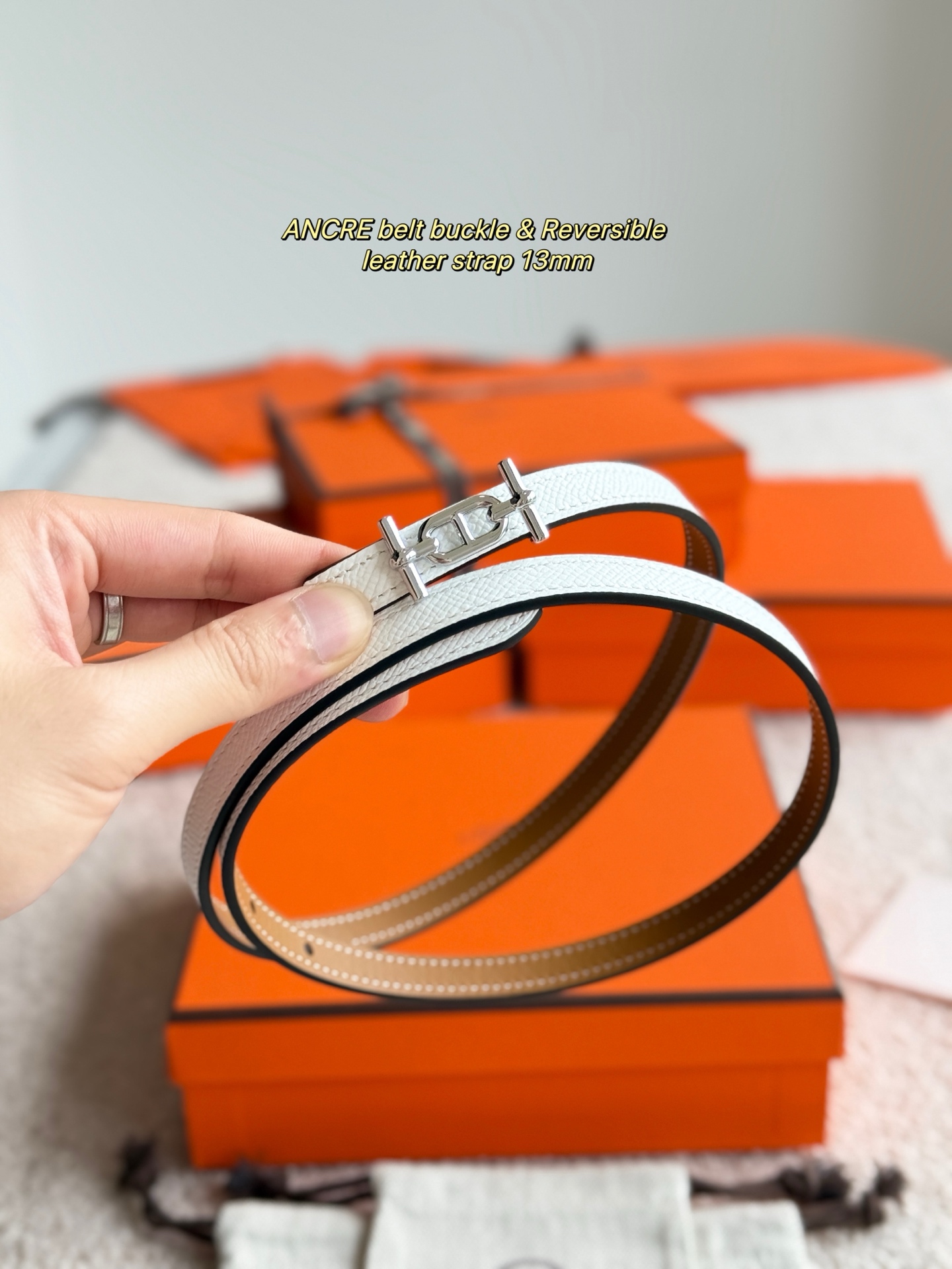 Hermes Women's Ancre Buckle Epsom Leather Belt, 13mm - Elegant & Timeless 8 i1749365599513 5332 0 5