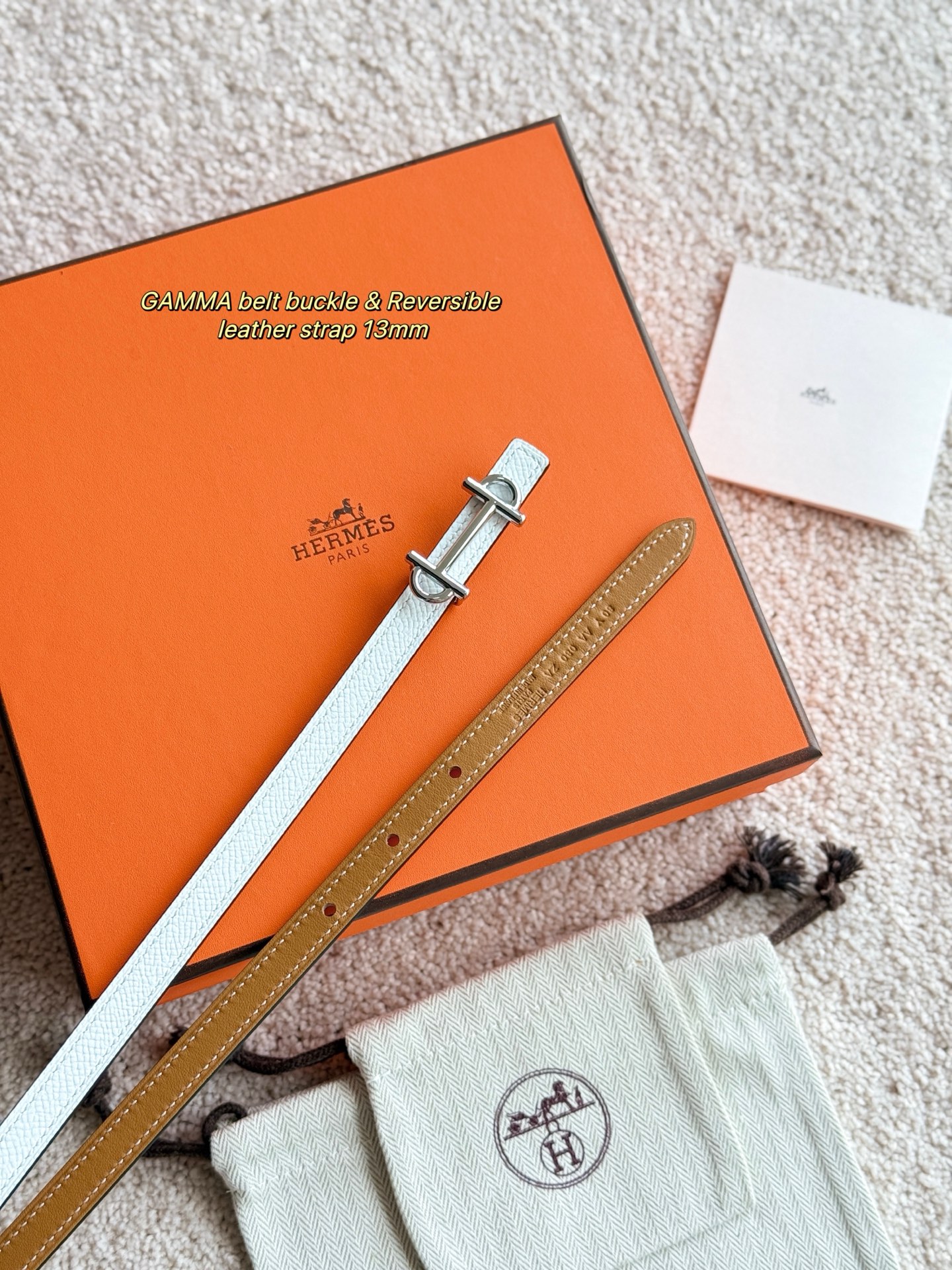Hermes Gamma Reversible Leather Belt 13mm - Elegant and Versatile Accessory 3 i1749366068629 4373 0 1