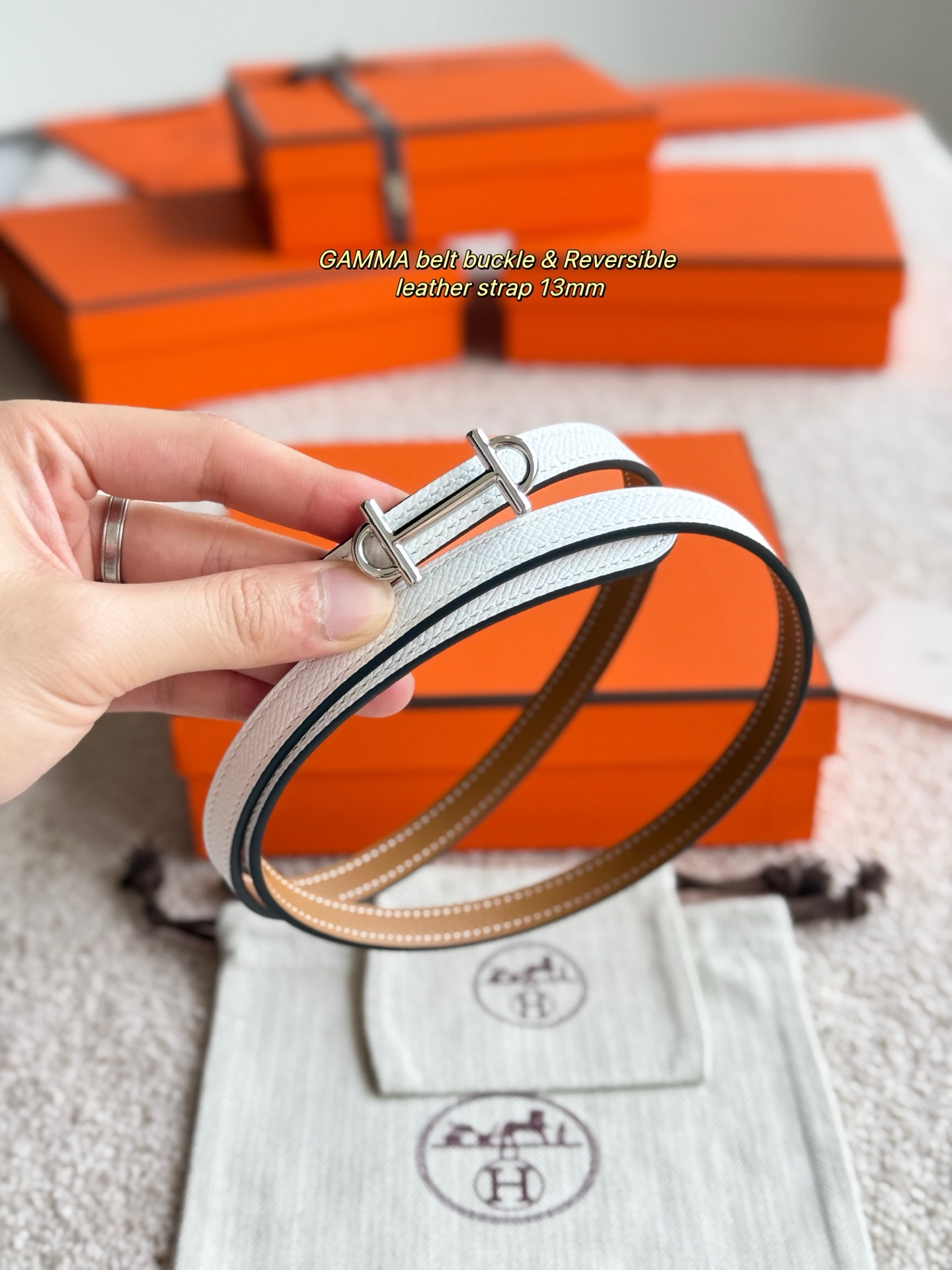 Hermes Gamma Reversible Leather Belt 13mm - Elegant and Versatile Accessory 7 i1749366068634 998 0 5