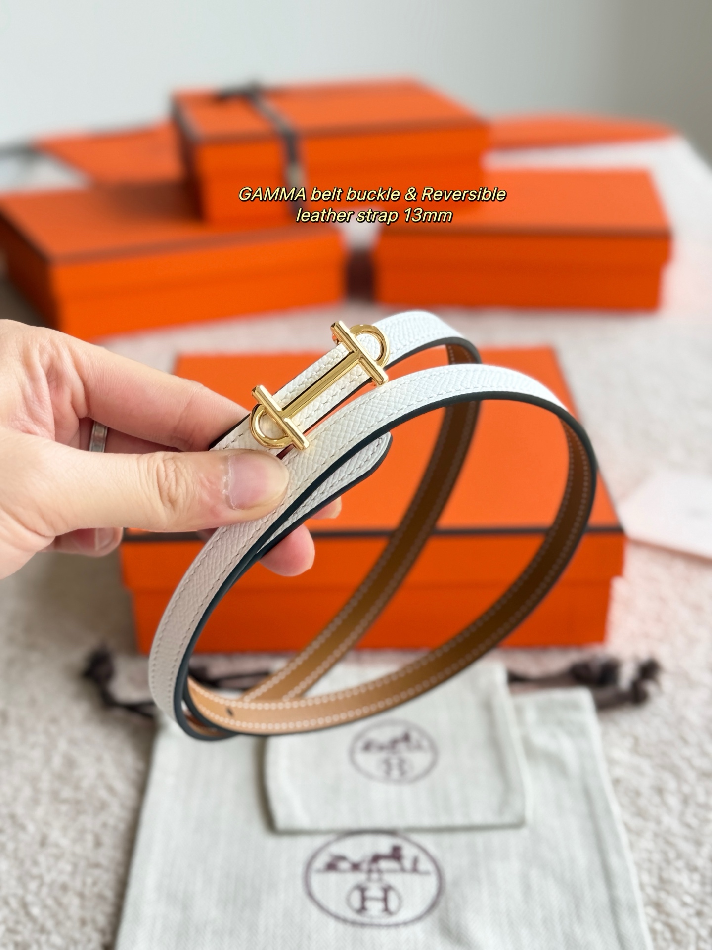 Hermes Women's Gamma Belt, 13mm - Epsom Leather, Gold-Plated Buckle 7 i1749366105240 3298 0 5