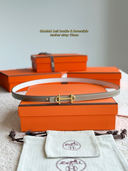 Hermes Women's Ancre Epsom Leather Belt with Fine Hardware - 13mm Width 1 Hermes Women's Ancre Epsom Leather Belt with Fine Hardware - 13mm Width