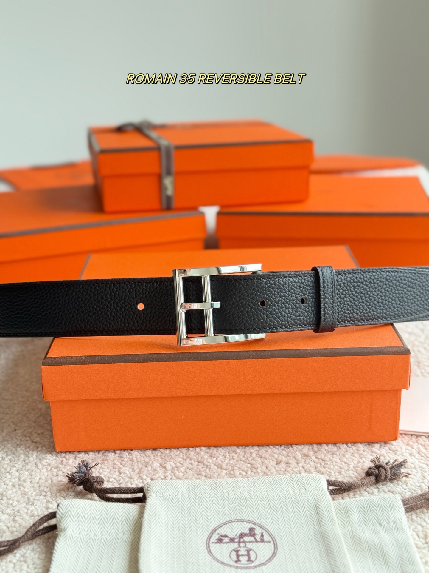 Hermès 宽 3.5cm · 代购级 爱马仕 ROMAIN 35 BELT 进口Togo皮 精品针扣 高品质