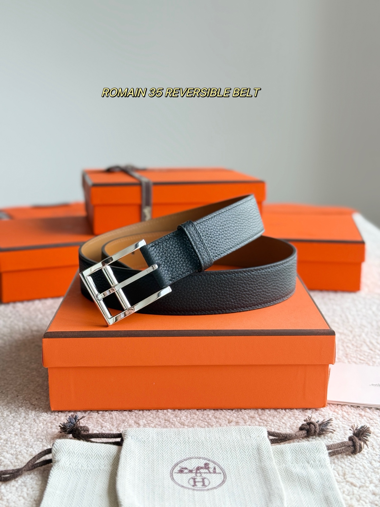 Hermès 宽 3.5cm · 代购级 爱马仕 ROMAIN 35 BELT 进口Togo皮 精品针扣 高品质
