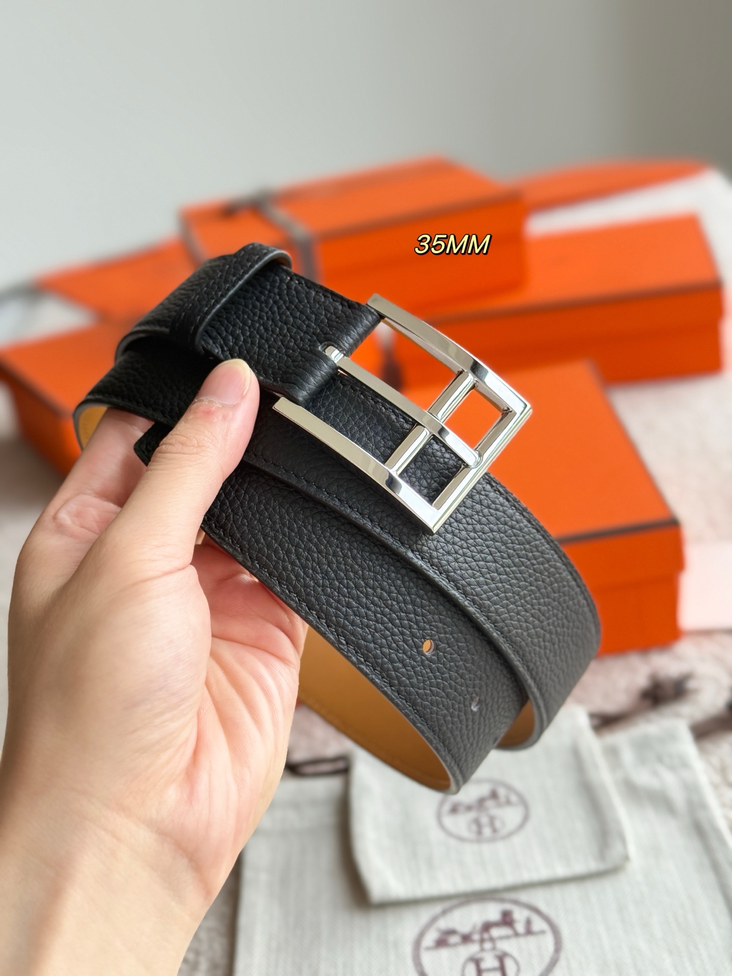 Hermès 宽 3.5cm · 代购级 爱马仕 ROMAIN 35 BELT 进口Togo皮 精品针扣 高品质
