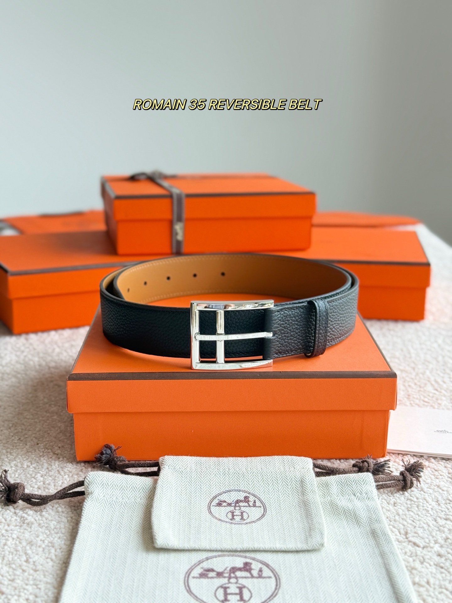 Hermès 宽 3.5cm · 代购级 爱马仕 ROMAIN 35 BELT 进口Togo皮 精品针扣 高品质