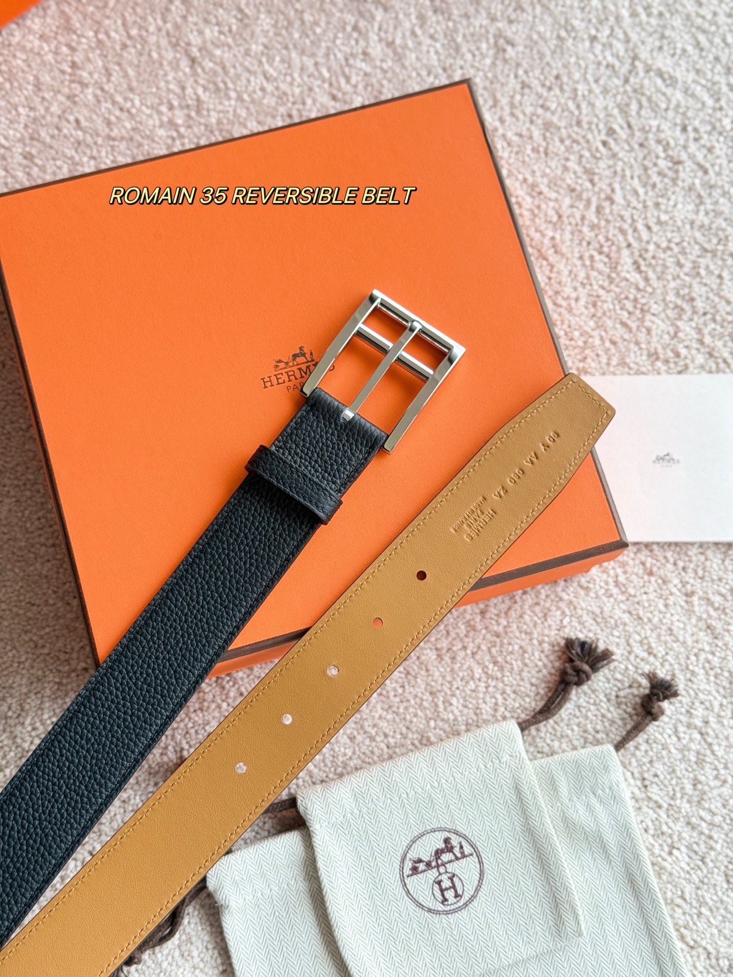 Hermès 宽 3.5cm · 代购级 爱马仕 ROMAIN 35 BELT 进口Togo皮 精品针扣 高品质
