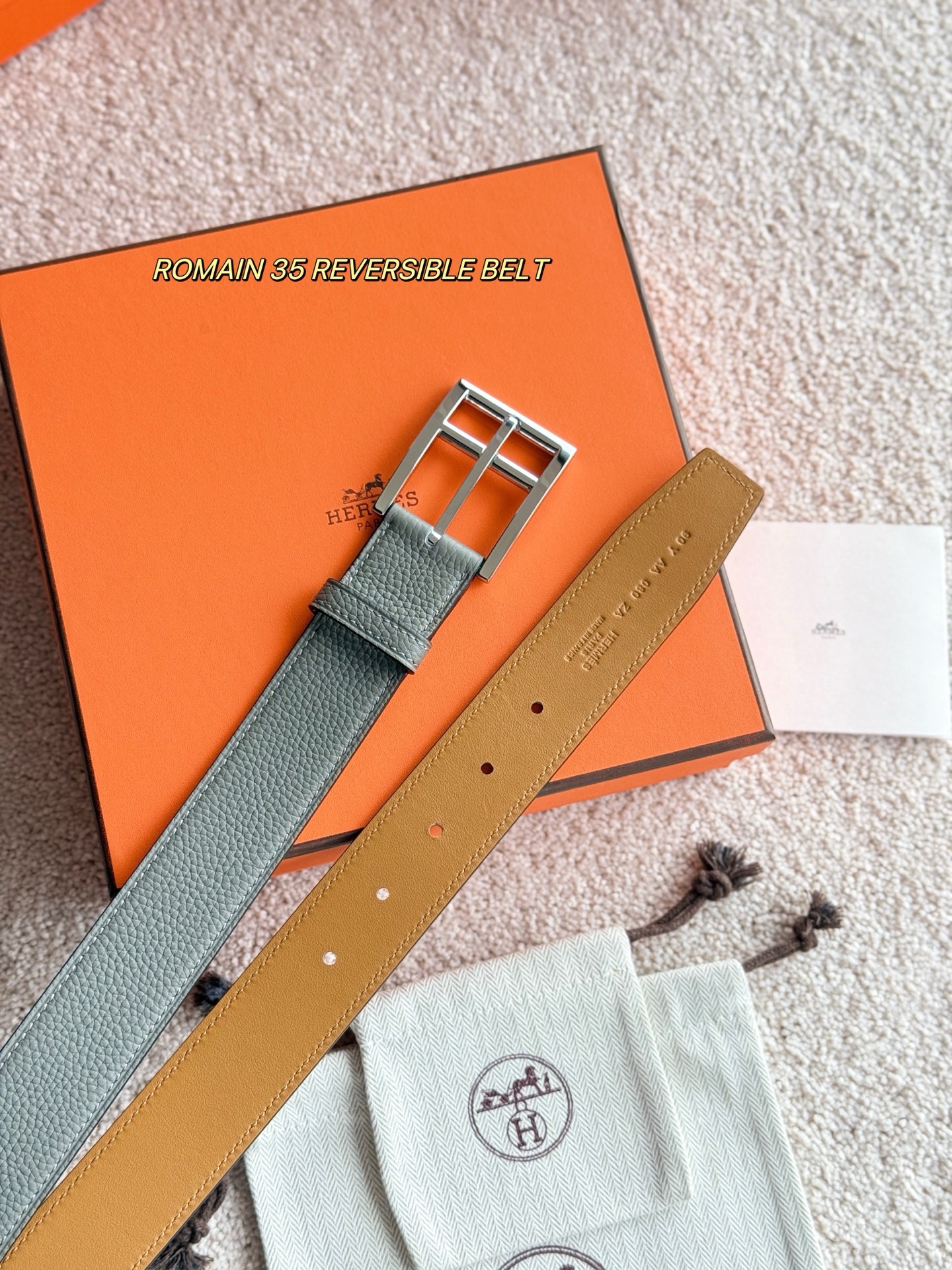 Hermès 宽 3.5cm · 代购级 爱马仕 ROMAIN 35 BELT 进口Togo皮 精品针扣 高品质