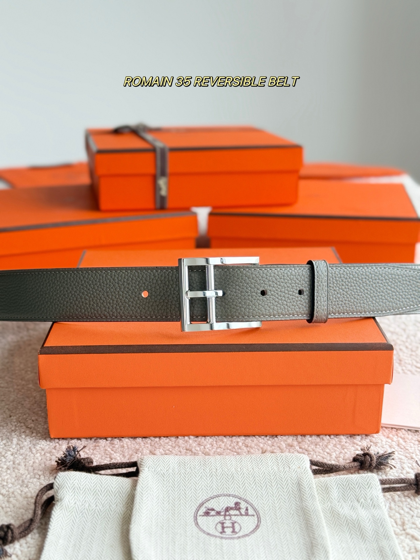 Hermès 宽 3.5cm · 代购级 爱马仕 ROMAIN 35 BELT 进口Togo皮 精品针扣 高品质