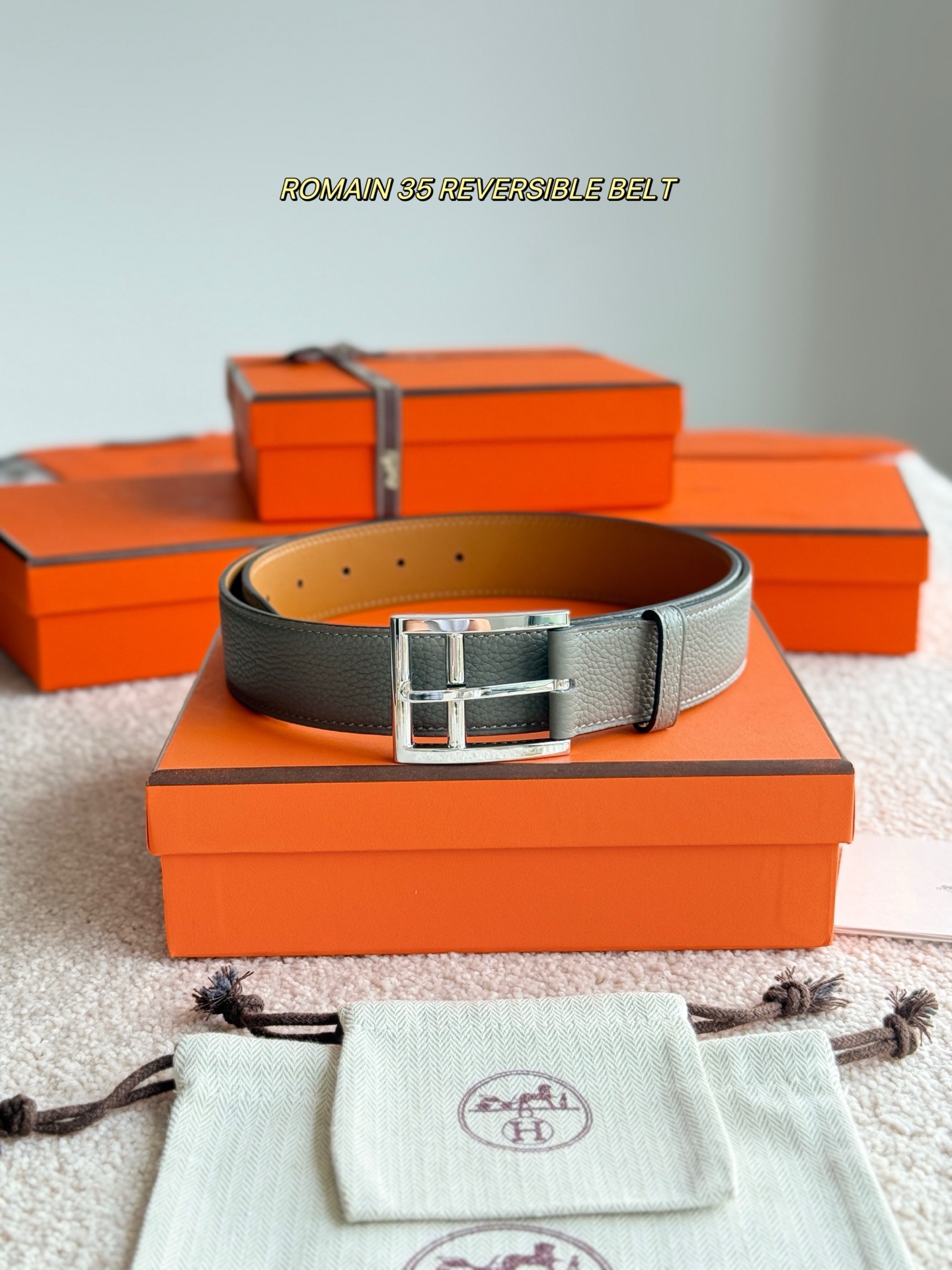Hermès 宽 3.5cm · 代购级 爱马仕 ROMAIN 35 BELT 进口Togo皮 精品针扣 高品质