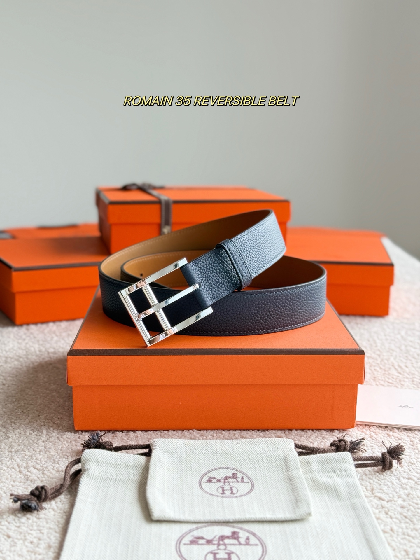 Hermès 宽 3.5cm · 代购级 爱马仕 ROMAIN 35 BELT 进口Togo皮 精品针扣 高品质
