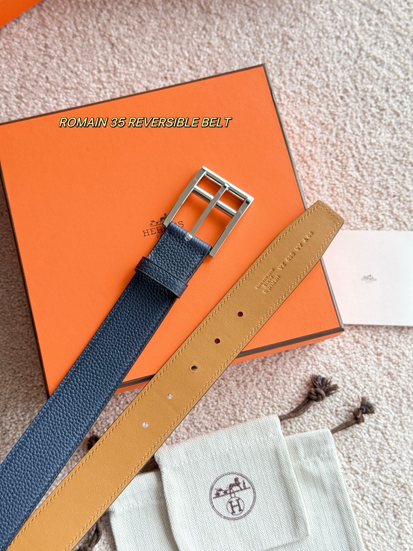 Hermès 宽 3.5cm · 代购级 爱马仕 ROMAIN 35 BELT 进口Togo皮 精品针扣 高品质