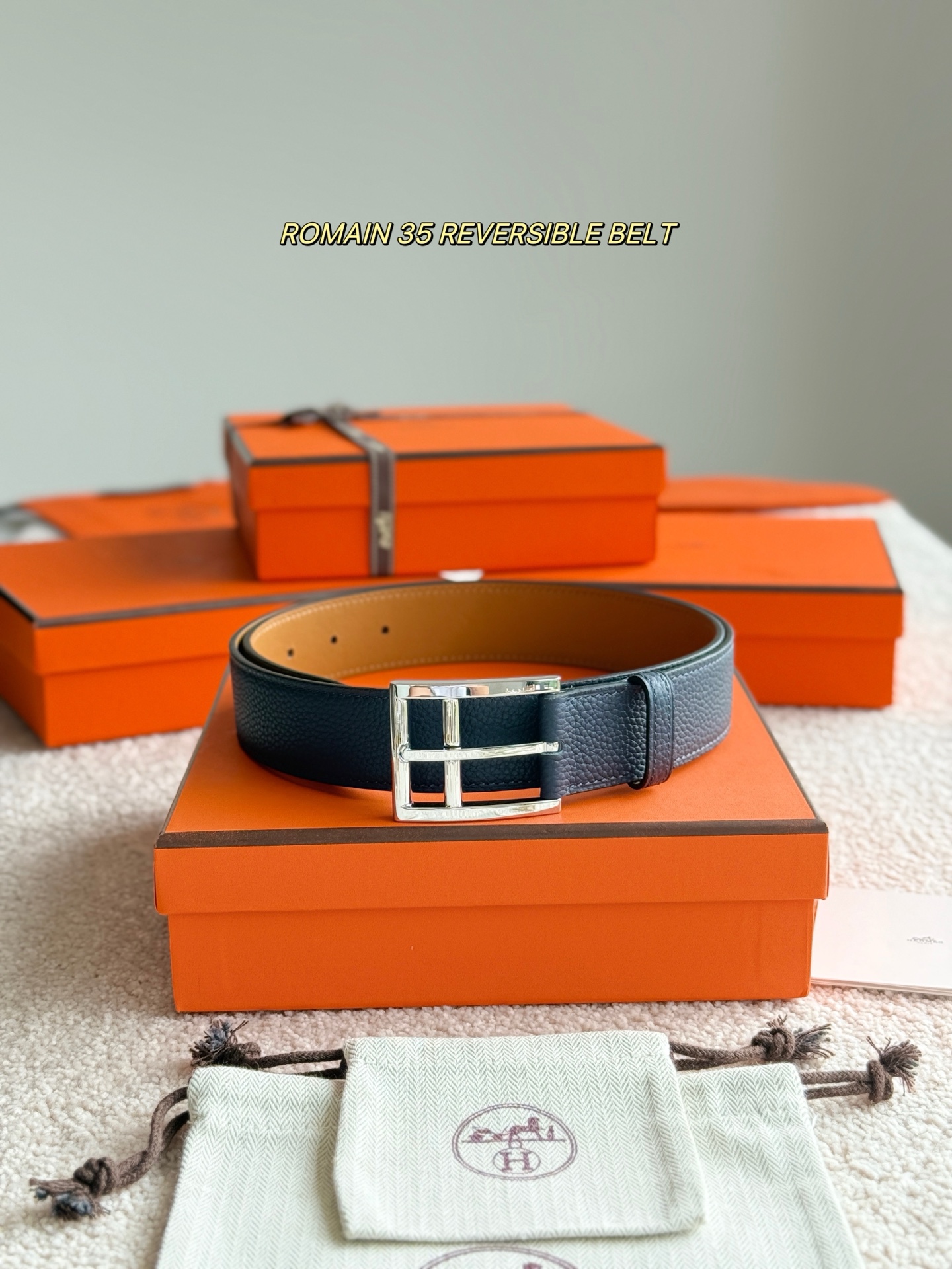 Hermès 宽 3.5cm · 代购级 爱马仕 ROMAIN 35 BELT 进口Togo皮 精品针扣 高品质