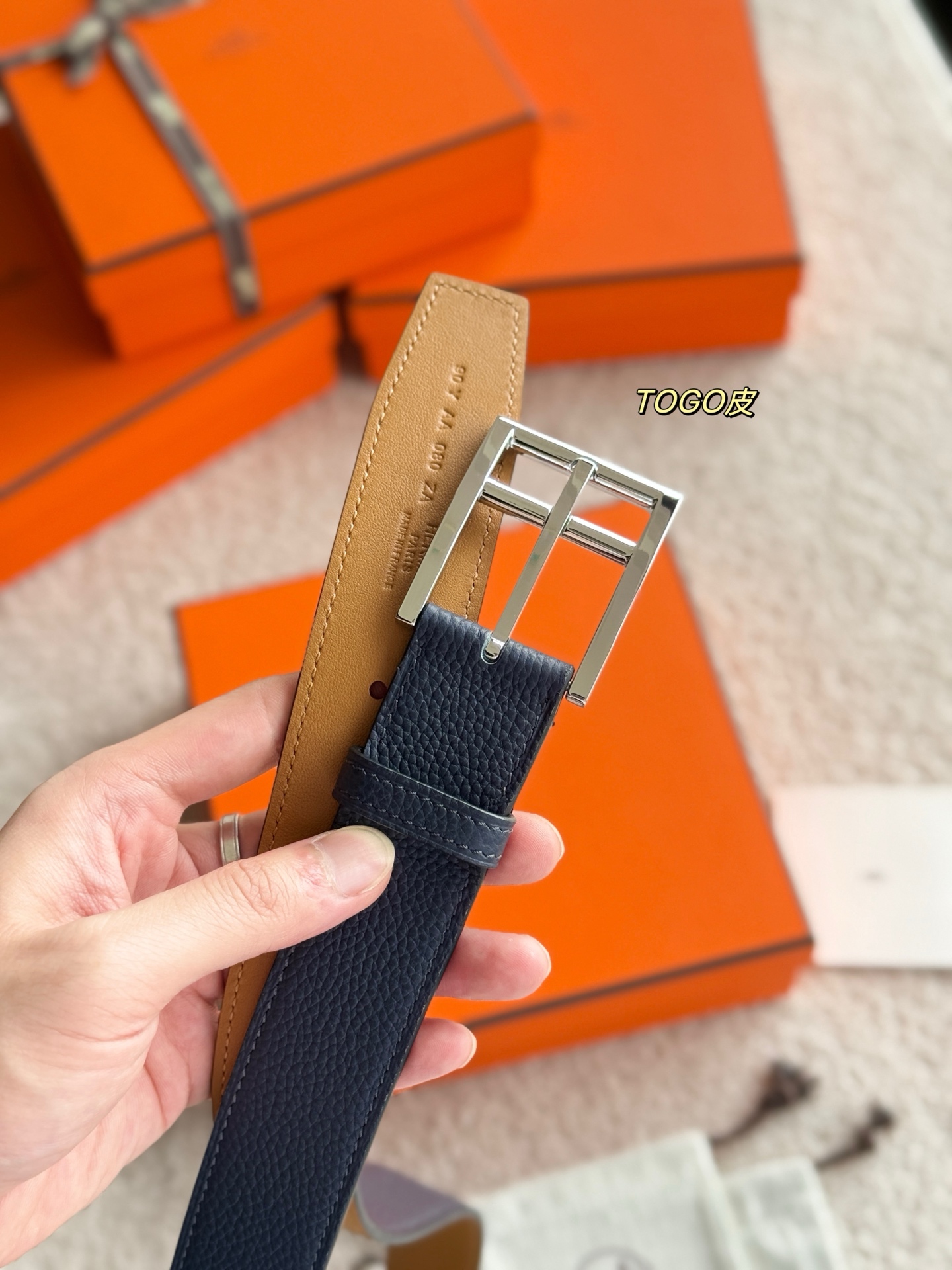 Hermès 宽 3.5cm · 代购级 爱马仕 ROMAIN 35 BELT 进口Togo皮 精品针扣 高品质