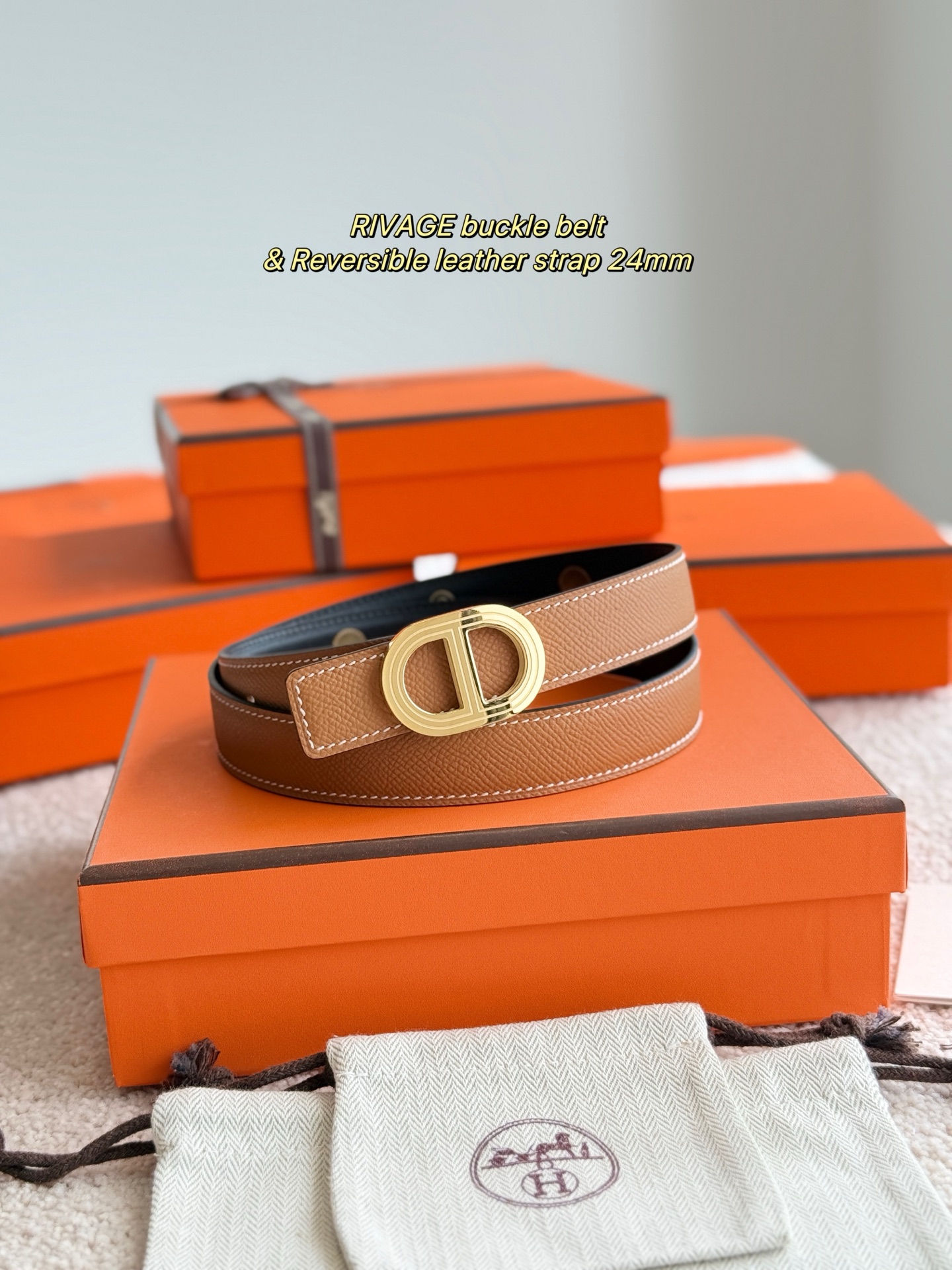 Hermès Rivage Belt, Epsom Leather, 24mm - Elegant Women's Belt 4 i1750390754933 9240 0 2
