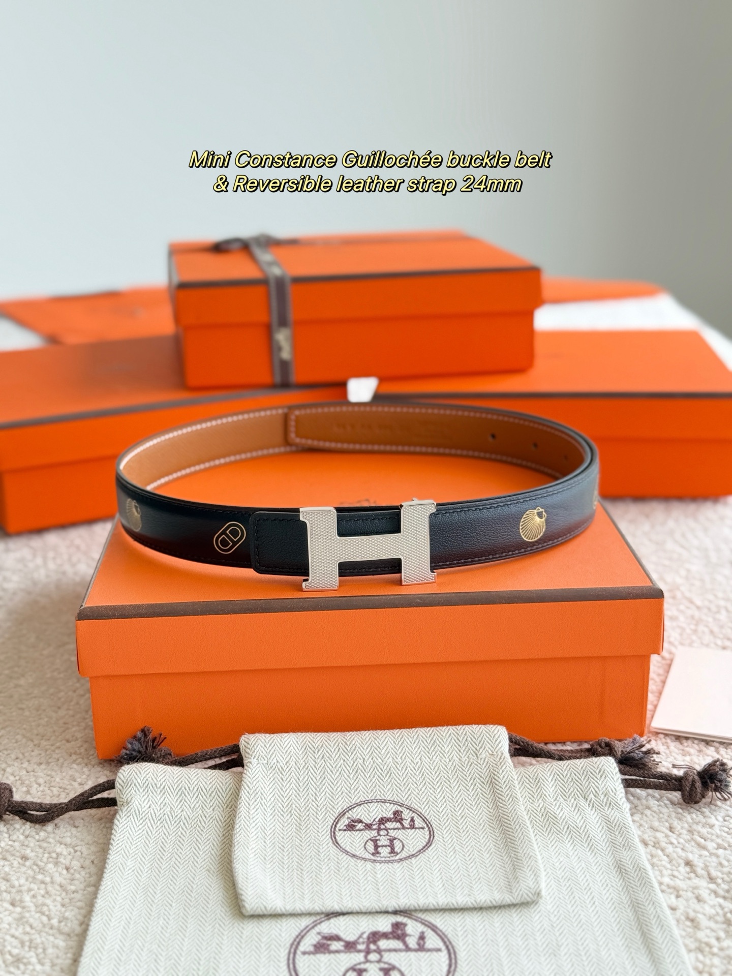Hermes Mini Constance Guillochée Belt, Epsom Leather, 24mm - Top Choice for Women 4 i1750390811844 4374 0 0