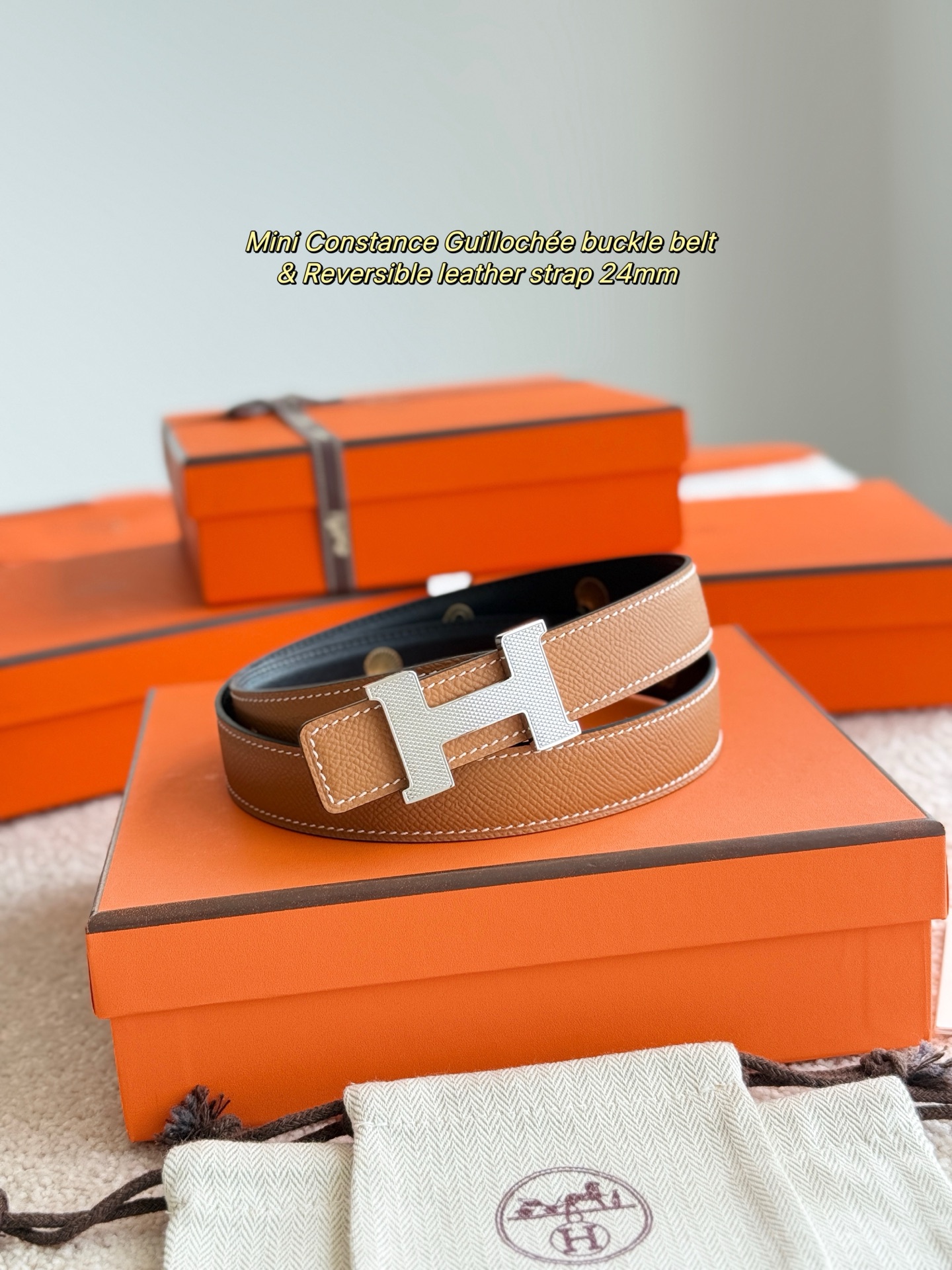 Hermes Mini Constance Guillochée Belt, Epsom Leather, 24mm - Top Choice for Women 6 i1750390811895 6602 0 2