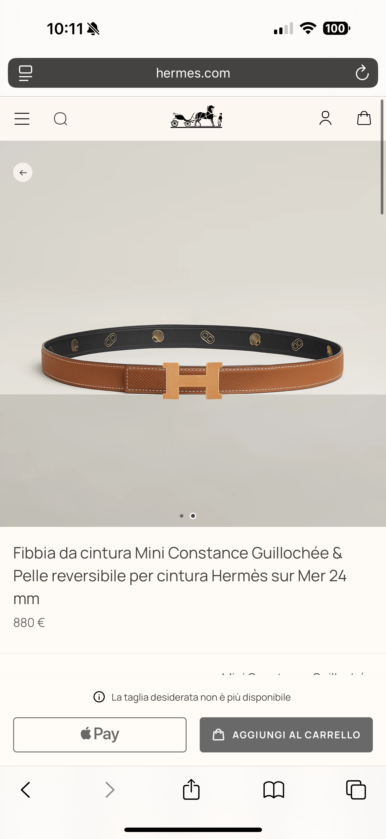 Hermes Mini Constance Guillochée Reversible Leather Belt - Black/Gold Hardware 3 i1750390873309 6418 0 7
