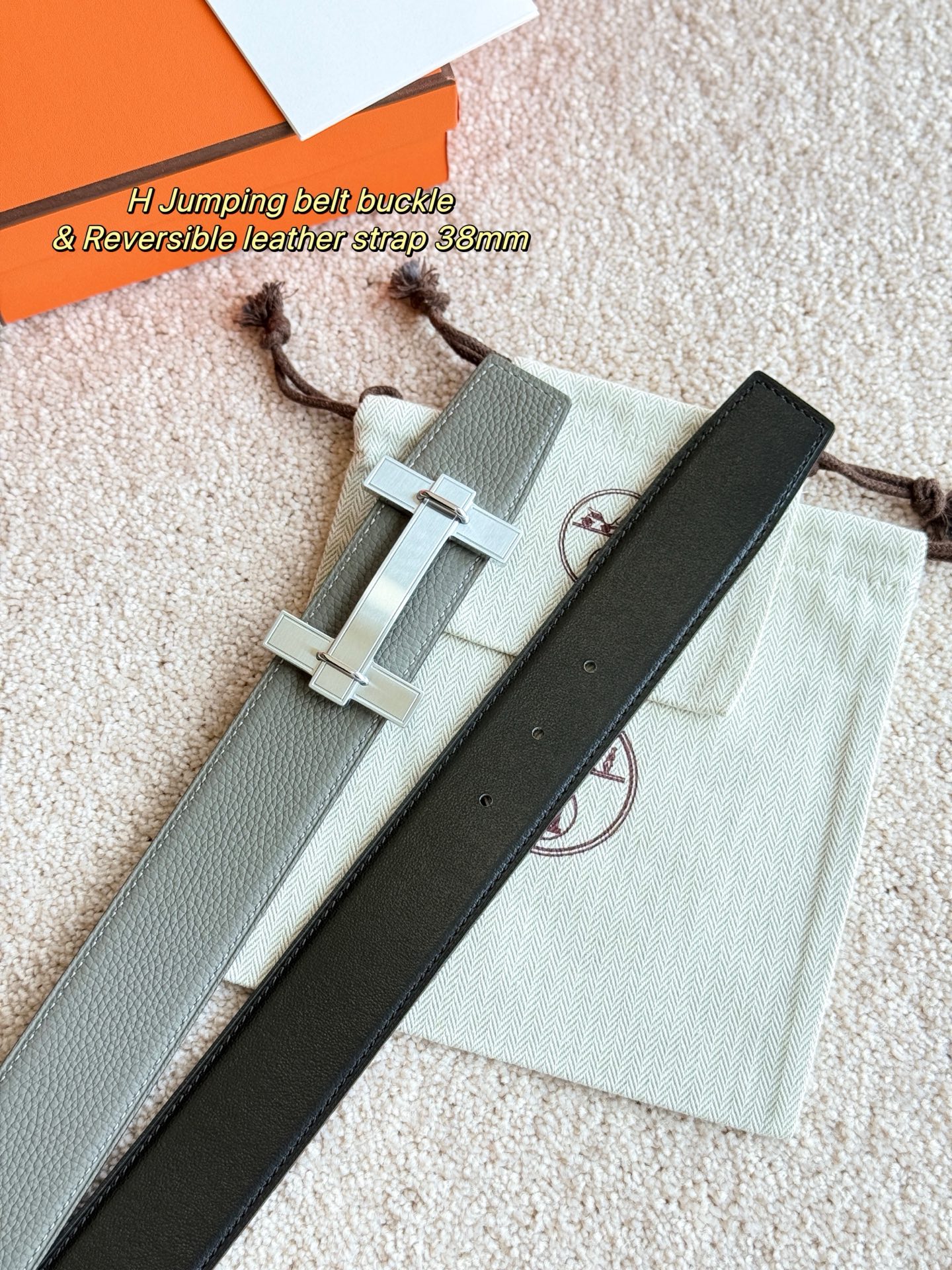  H JumPing 精品五金 搭配进口（積雨雲灰）togo皮 宽度38MM 以其精湛工艺高品质材料和经